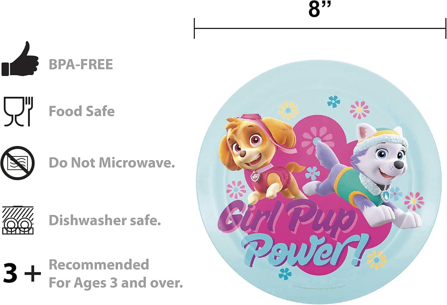 imageZak Designs Bluey Kids Dinnerware Gift Set Includes Plate Bowl Tumbler Water Bottle and Utensil Tableware Made of Durable Material and Perfect for Kids 6 Piece Gift Set BPAFreePAW Patrol Gilrs 6pcs
