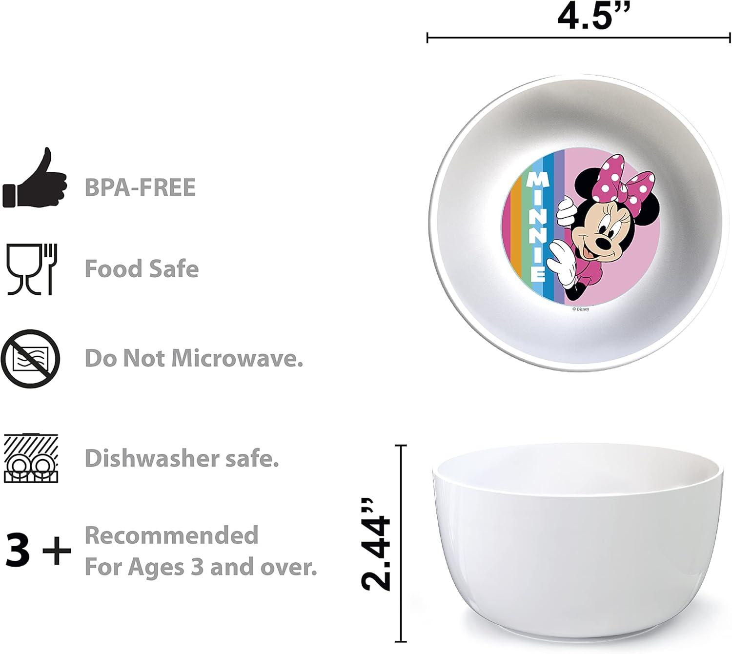 imageZak Designs Bluey Kids Dinnerware Gift Set Includes Plate Bowl Tumbler Water Bottle and Utensil Tableware Made of Durable Material and Perfect for Kids 6 Piece Gift Set BPAFreeMinnie Mouse 6pcs