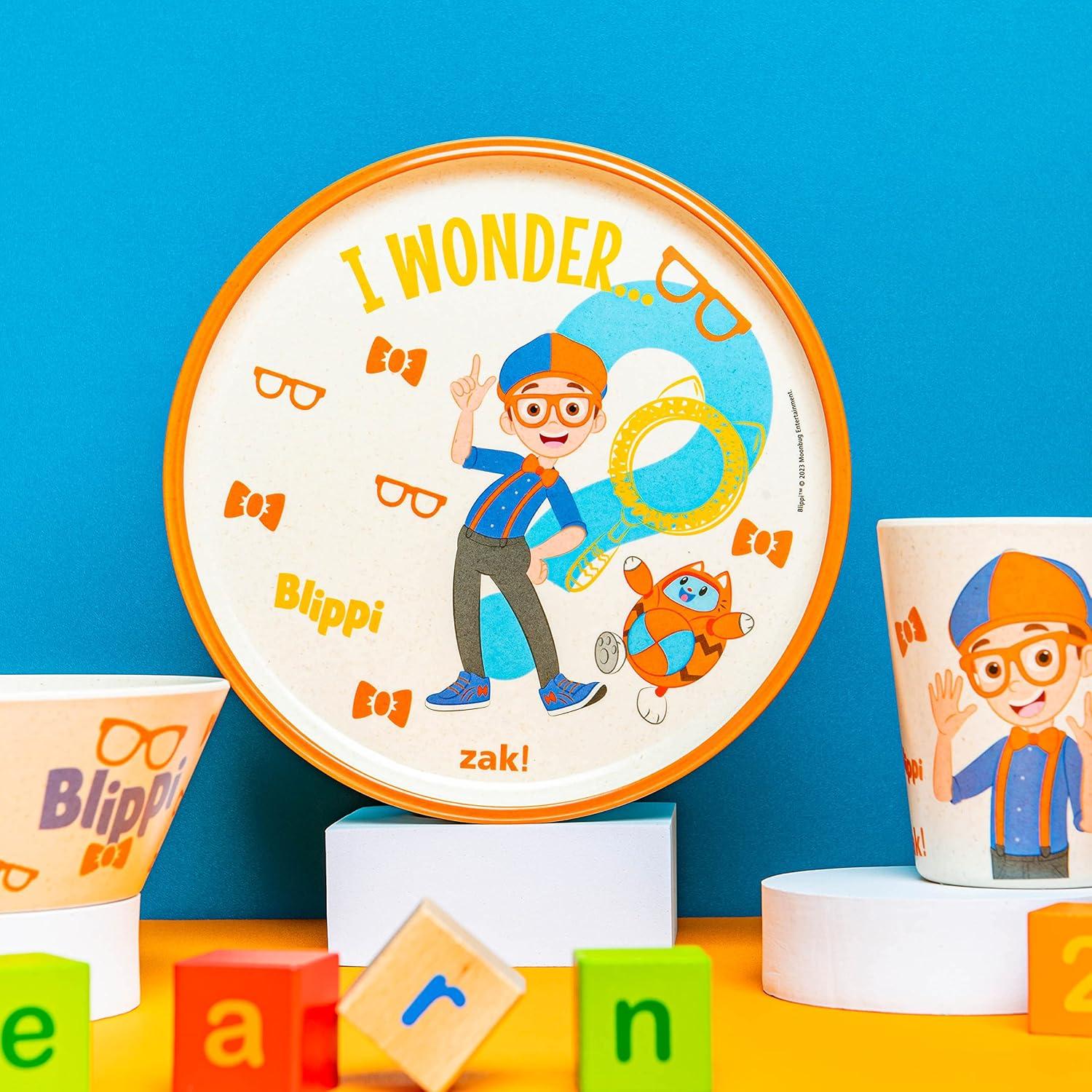 imageZak Designs Bluey Kids Dinnerware Set 3 Pieces Durable and Sustainable Melamine Bamboo Plate Bowl and Tumbler are Perfect For Dinner Time With Family Bluey Bingo Bandit ChilliBlippi