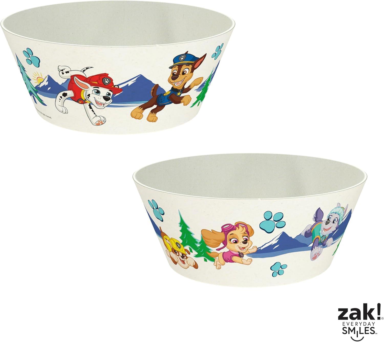 imageZak Designs Bluey Kids Dinnerware Set 3 Pieces Durable and Sustainable Melamine Bamboo Plate Bowl and Tumbler are Perfect For Dinner Time With Family Bluey Bingo Bandit ChilliPAW Patrol Chase Marshall Skye