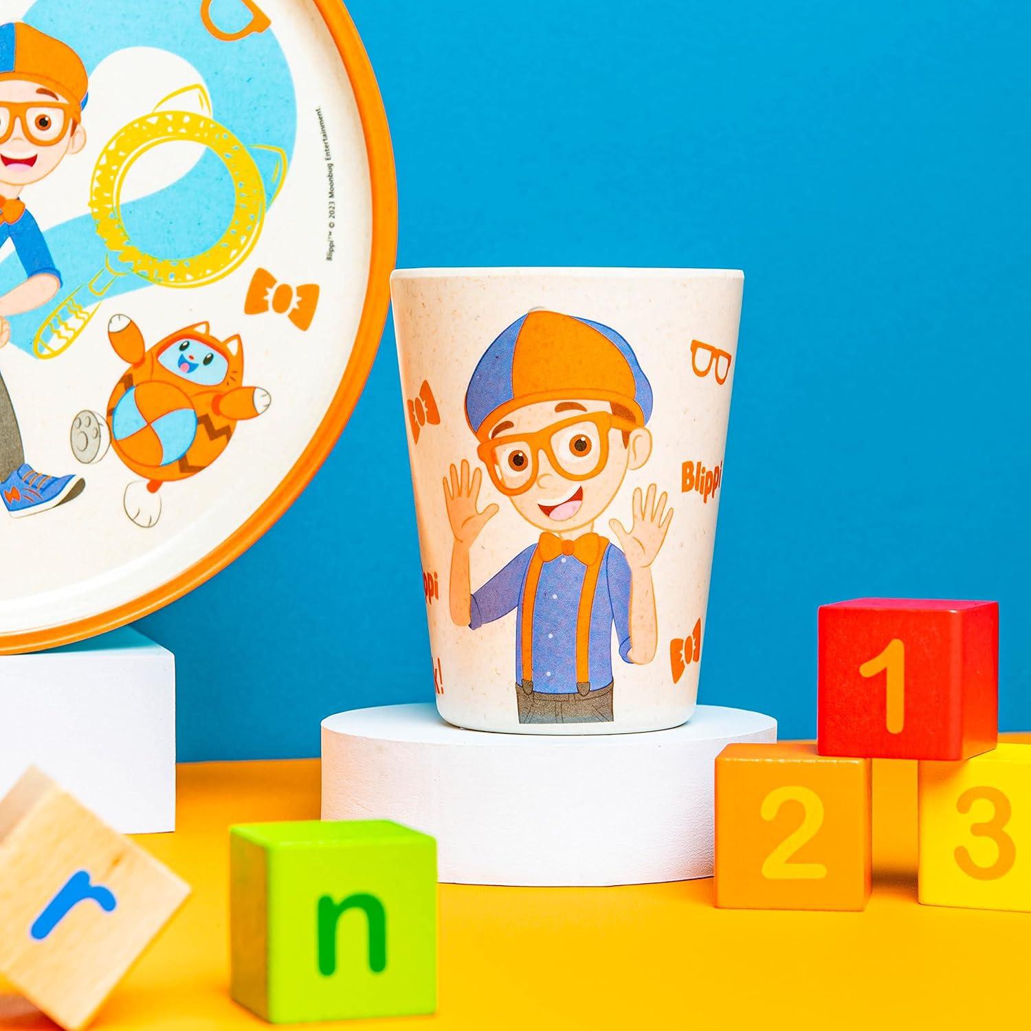 imageZak Designs Bluey Kids Dinnerware Set 3 Pieces Durable and Sustainable Melamine Bamboo Plate Bowl and Tumbler are Perfect For Dinner Time With Family Bluey Bingo Bandit ChilliBlippi