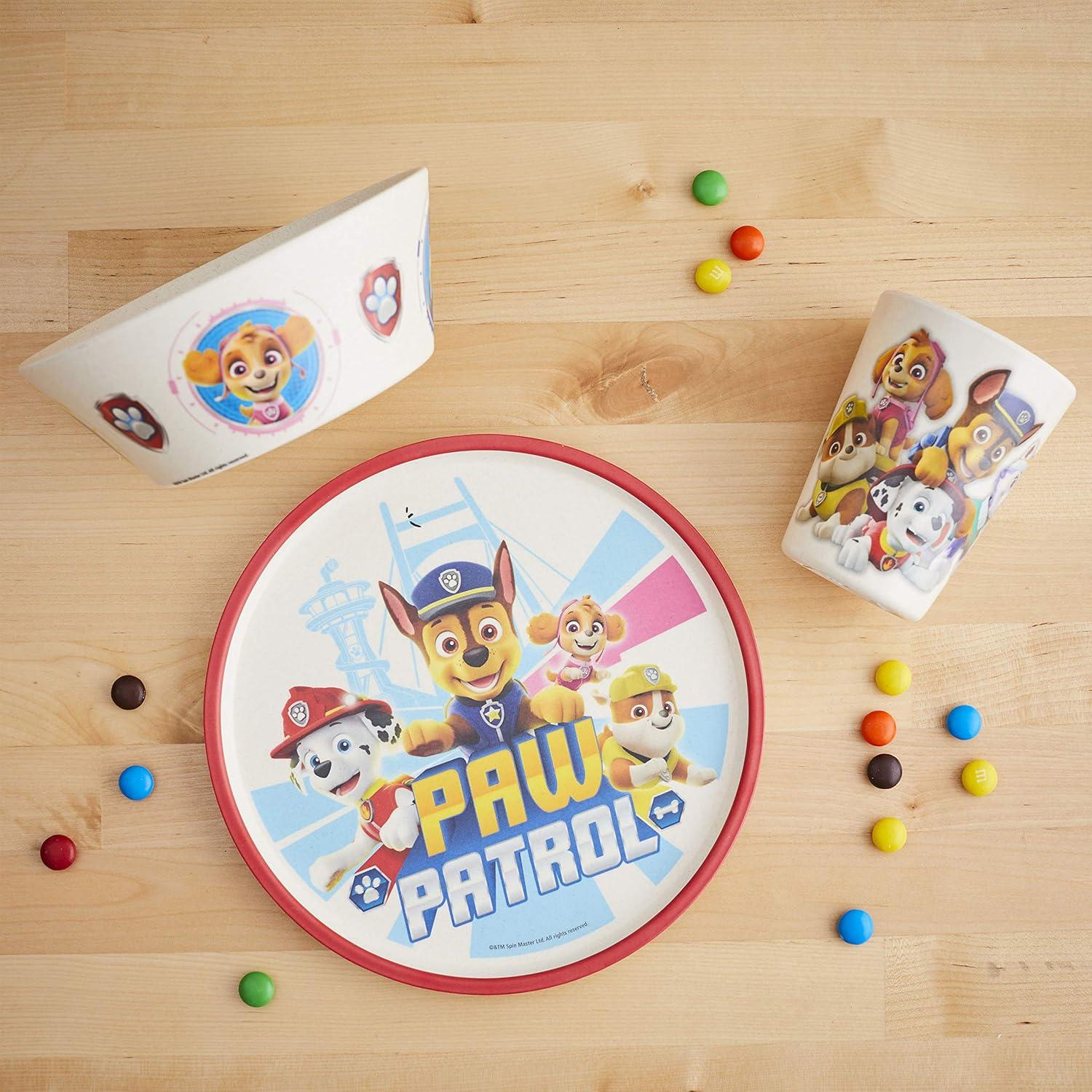 imageZak Designs Bluey Kids Dinnerware Set 3 Pieces Durable and Sustainable Melamine Bamboo Plate Bowl and Tumbler are Perfect For Dinner Time With Family Bluey Bingo Bandit ChilliPaw Patrol