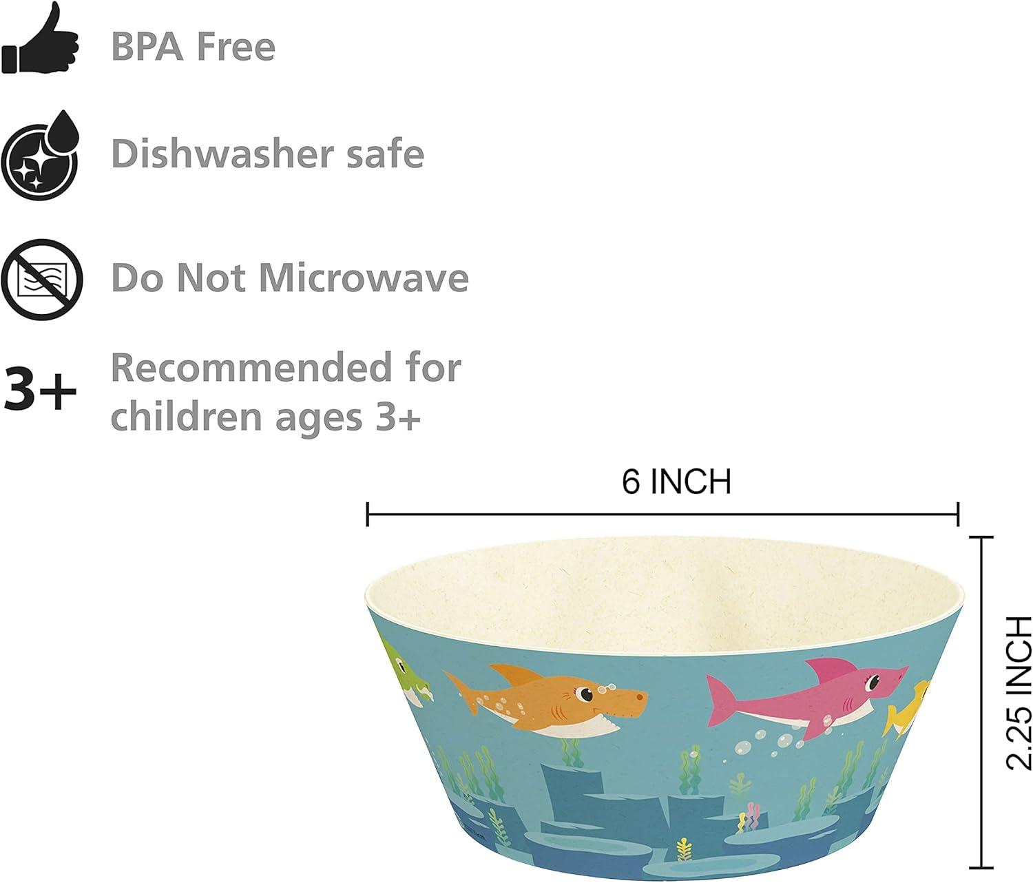 imageZak Designs Bluey Kids Dinnerware Set 3 Pieces Durable and Sustainable Melamine Bamboo Plate Bowl and Tumbler are Perfect For Dinner Time With Family Bluey Bingo Bandit ChilliBaby Shark