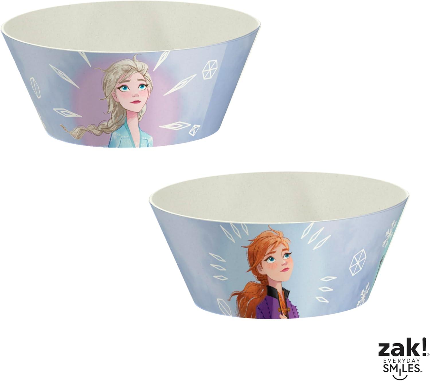 imageZak Designs Bluey Kids Dinnerware Set 3 Pieces Durable and Sustainable Melamine Bamboo Plate Bowl and Tumbler are Perfect For Dinner Time With Family Bluey Bingo Bandit ChilliFrozen 2 Anna Elsa Olaf