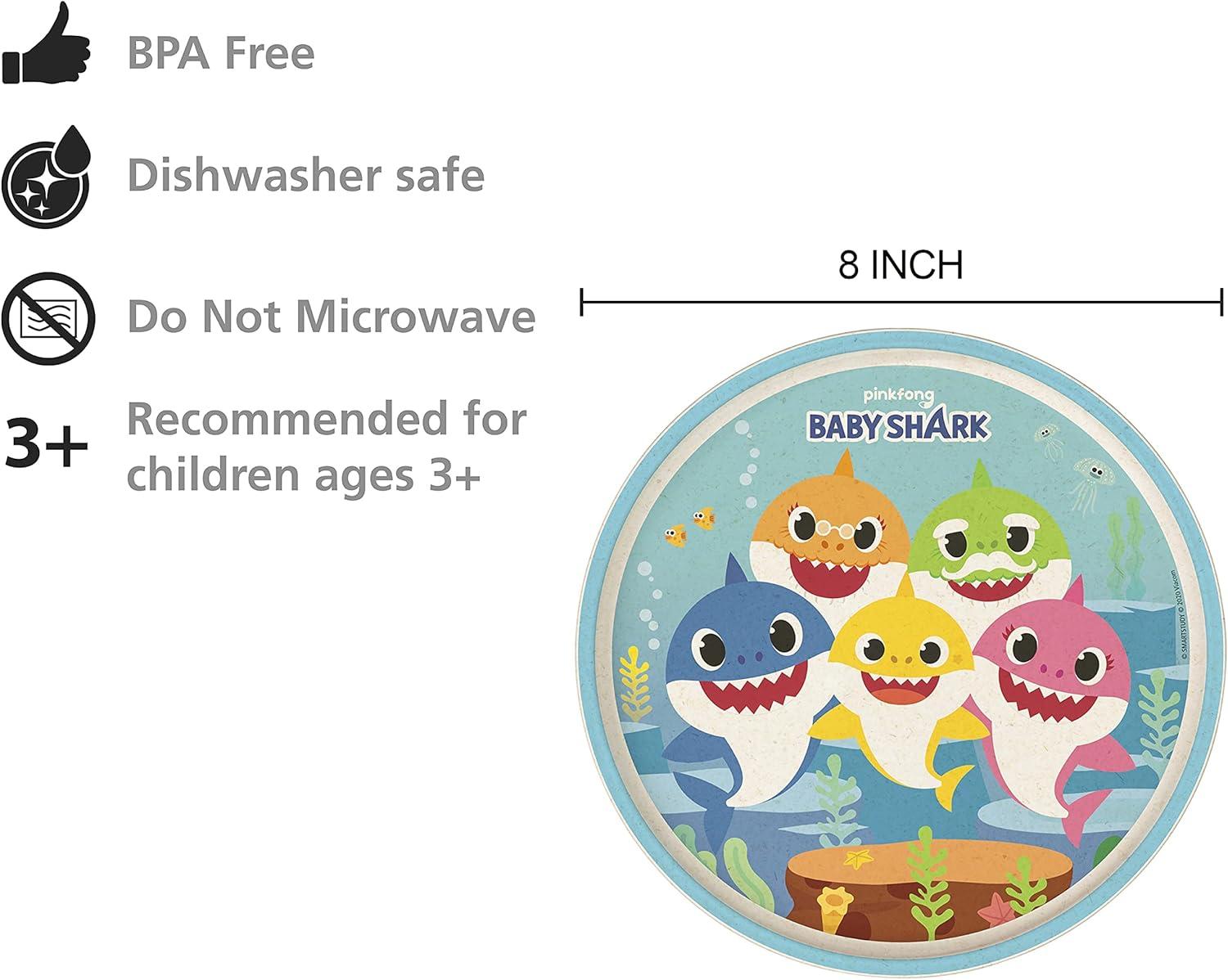 imageZak Designs Bluey Kids Dinnerware Set 3 Pieces Durable and Sustainable Melamine Bamboo Plate Bowl and Tumbler are Perfect For Dinner Time With Family Bluey Bingo Bandit ChilliBaby Shark
