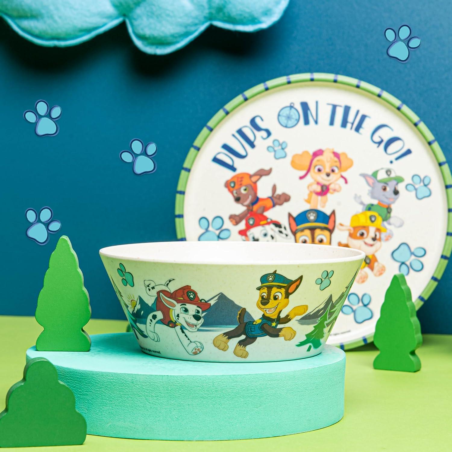 imageZak Designs Bluey Kids Dinnerware Set 3 Pieces Durable and Sustainable Melamine Bamboo Plate Bowl and Tumbler are Perfect For Dinner Time With Family Bluey Bingo Bandit ChilliPAW Patrol Chase Marshall Skye