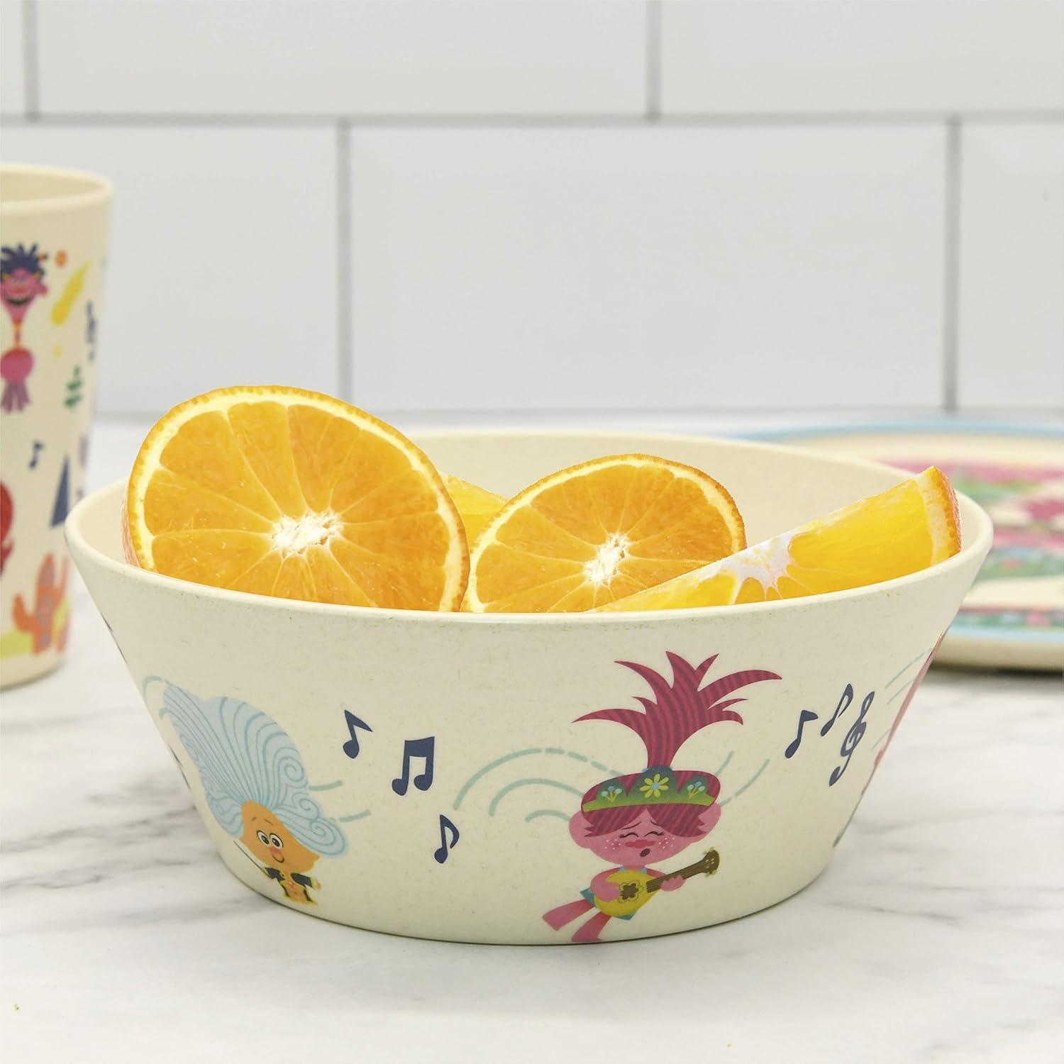 imageZak Designs Bluey Kids Dinnerware Set 3 Pieces Durable and Sustainable Melamine Bamboo Plate Bowl and Tumbler are Perfect For Dinner Time With Family Bluey Bingo Bandit ChilliDreamWorks Trolls World Tour