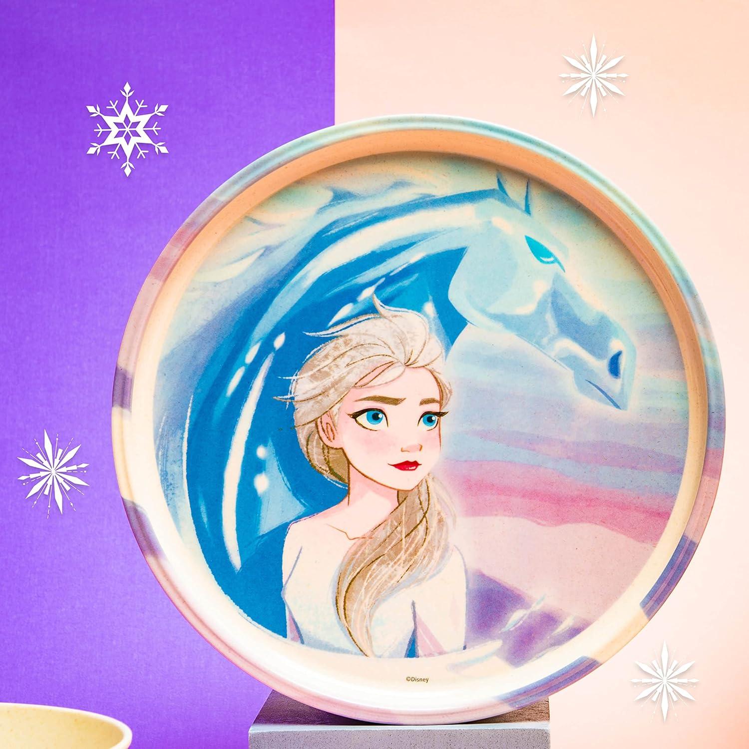 imageZak Designs Bluey Kids Dinnerware Set 3 Pieces Durable and Sustainable Melamine Bamboo Plate Bowl and Tumbler are Perfect For Dinner Time With Family Bluey Bingo Bandit ChilliFrozen 2 Anna Elsa Olaf