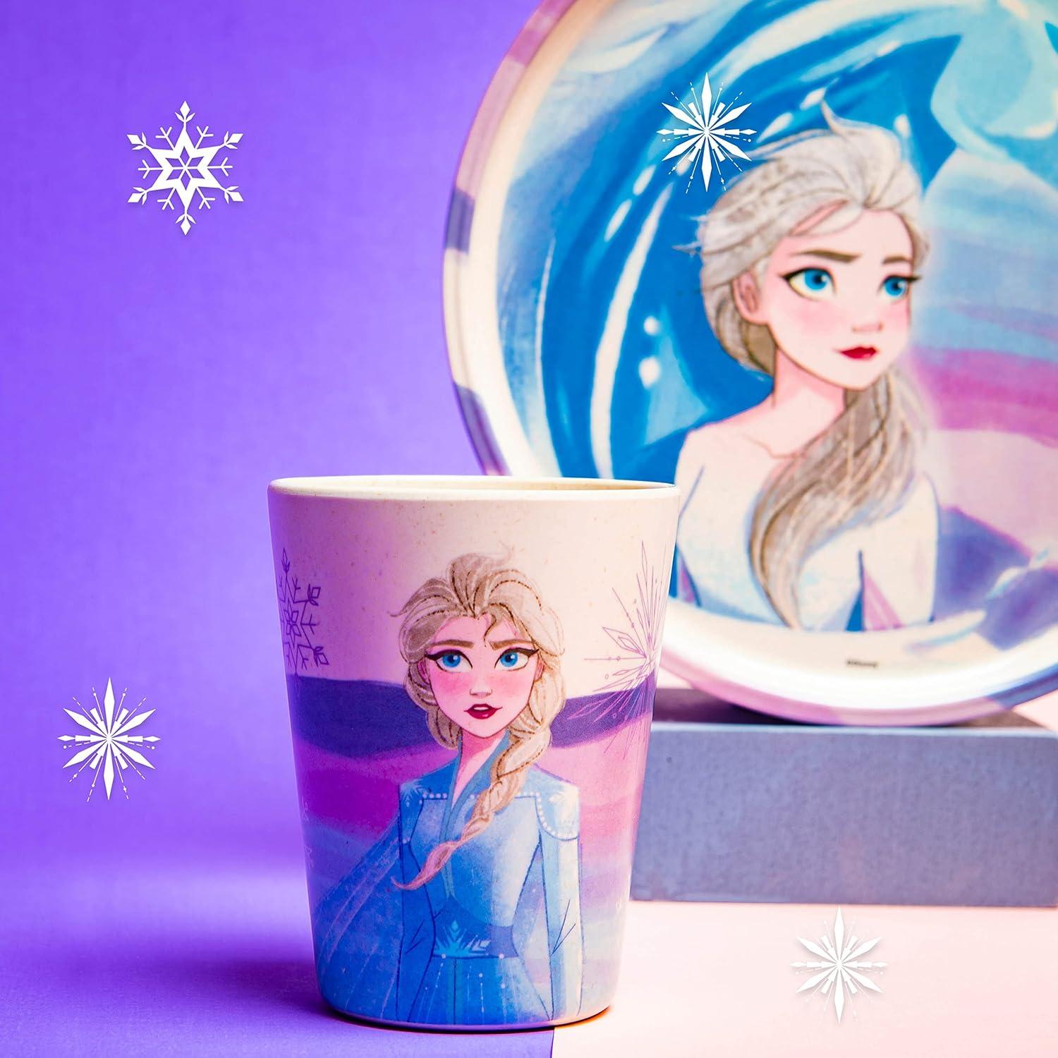 imageZak Designs Bluey Kids Dinnerware Set 3 Pieces Durable and Sustainable Melamine Bamboo Plate Bowl and Tumbler are Perfect For Dinner Time With Family Bluey Bingo Bandit ChilliFrozen 2 Anna Elsa Olaf