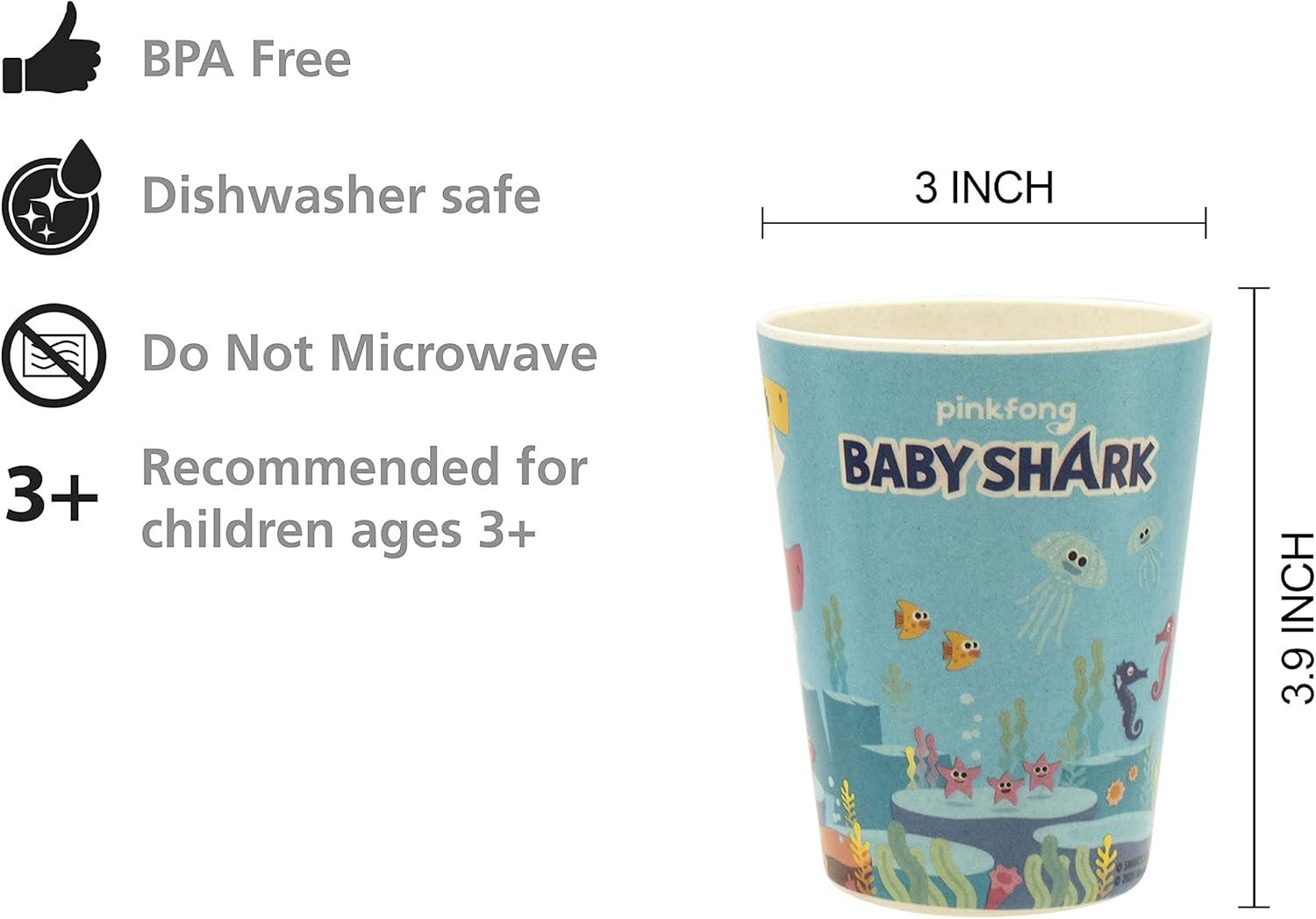 imageZak Designs Bluey Kids Dinnerware Set 3 Pieces Durable and Sustainable Melamine Bamboo Plate Bowl and Tumbler are Perfect For Dinner Time With Family Bluey Bingo Bandit ChilliBaby Shark