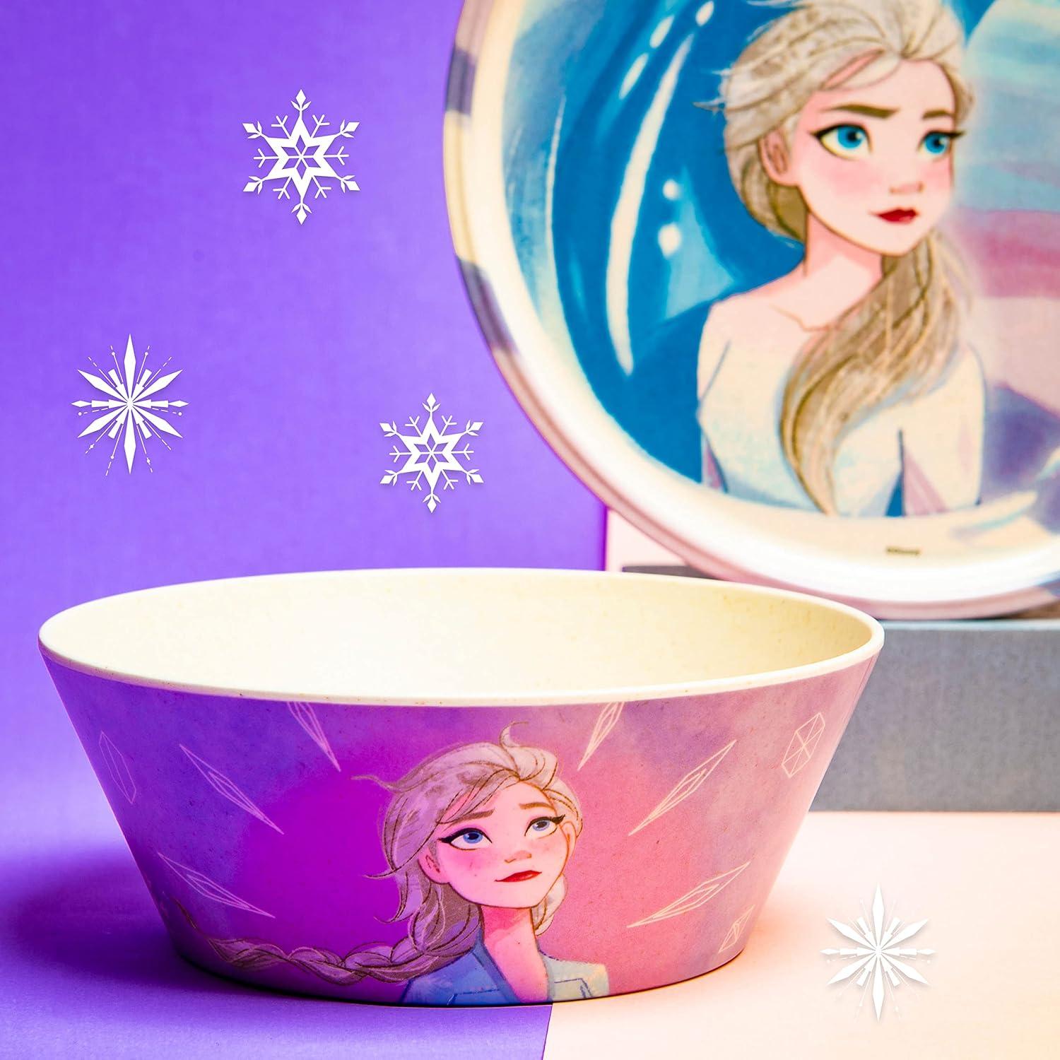 imageZak Designs Bluey Kids Dinnerware Set 3 Pieces Durable and Sustainable Melamine Bamboo Plate Bowl and Tumbler are Perfect For Dinner Time With Family Bluey Bingo Bandit ChilliFrozen 2 Anna Elsa Olaf
