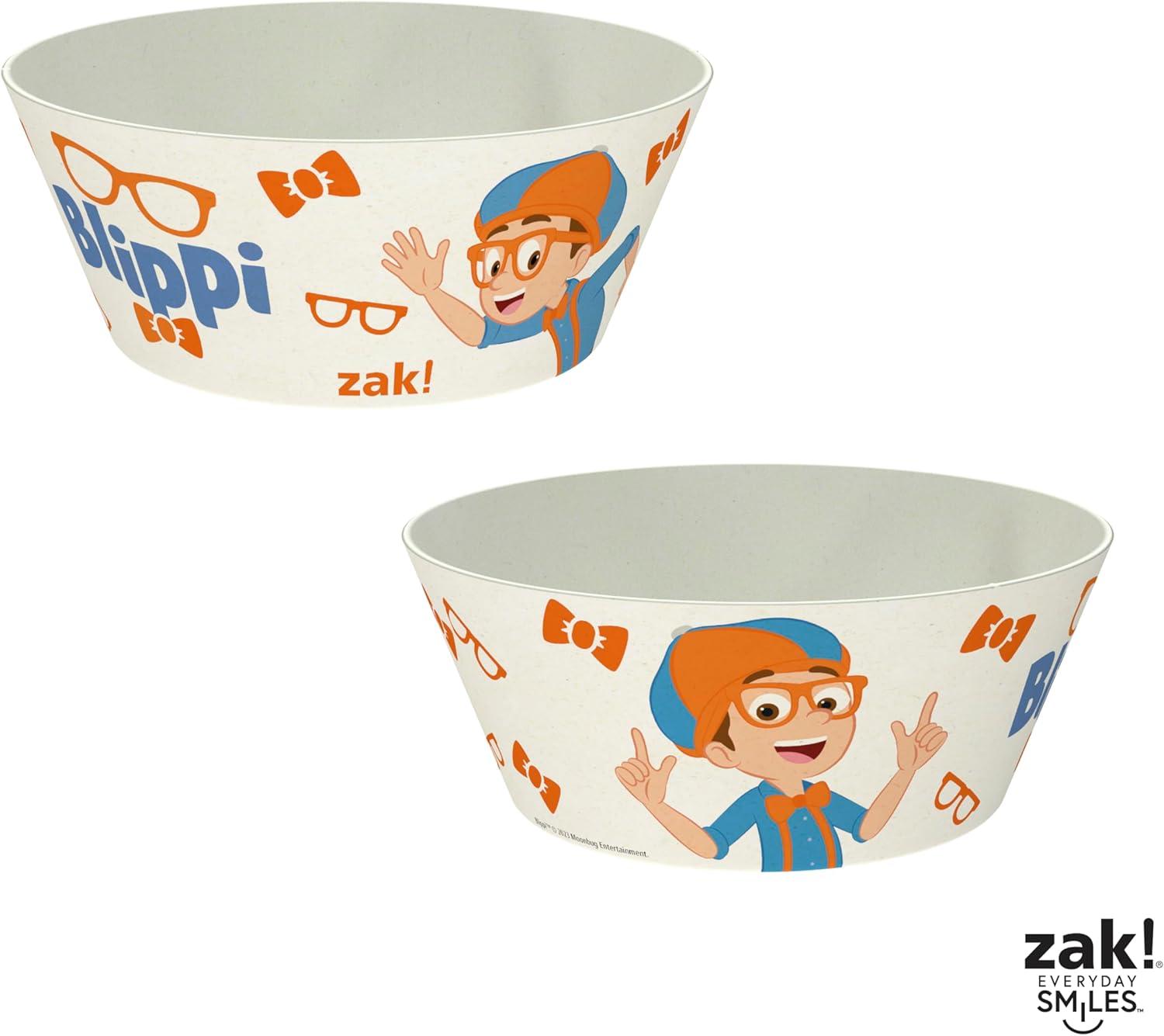 imageZak Designs Bluey Kids Dinnerware Set 3 Pieces Durable and Sustainable Melamine Bamboo Plate Bowl and Tumbler are Perfect For Dinner Time With Family Bluey Bingo Bandit ChilliBlippi