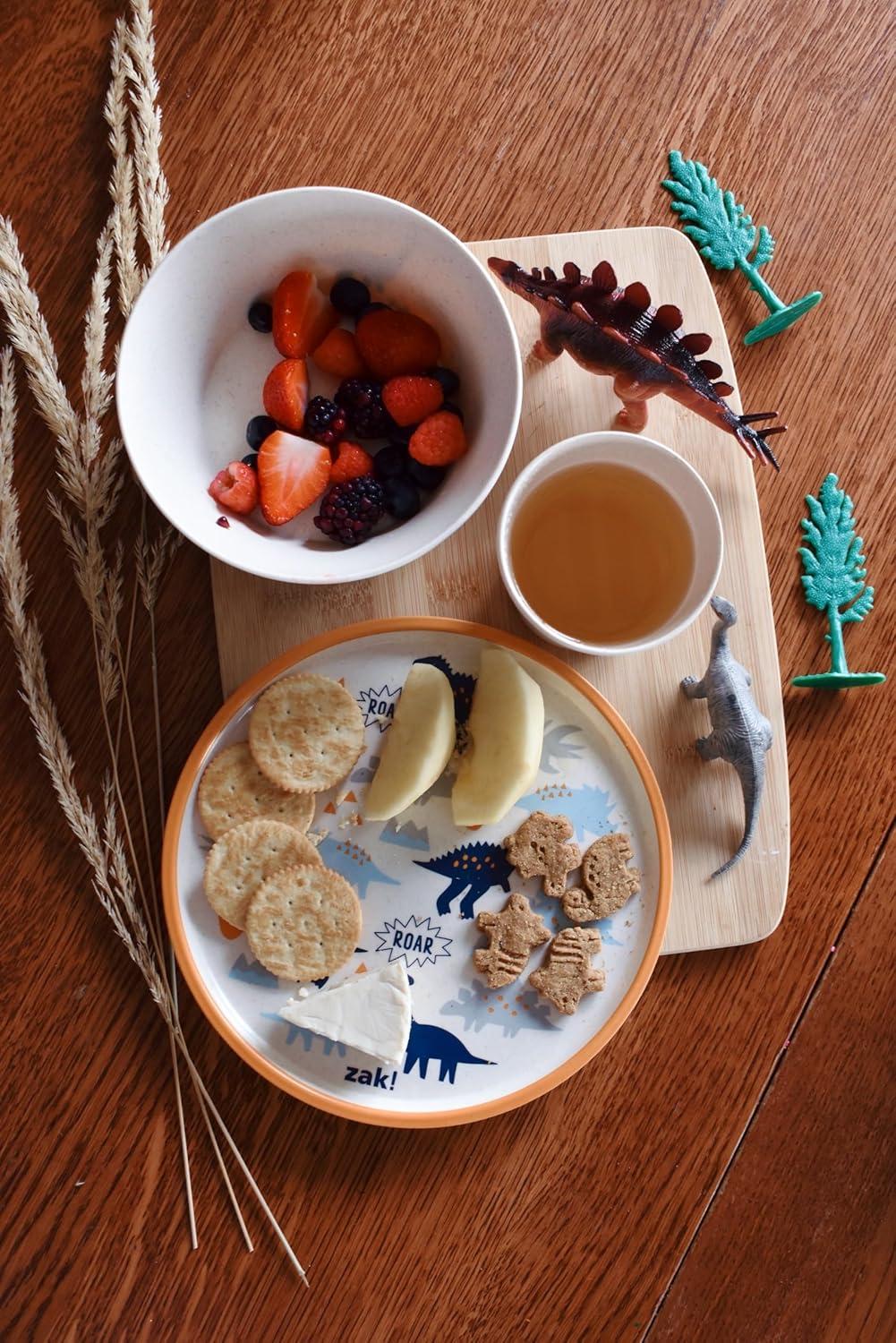 imageZak Designs Bluey Kids Dinnerware Set 3 Pieces Durable and Sustainable Melamine Bamboo Plate Bowl and Tumbler are Perfect For Dinner Time With Family Bluey Bingo Bandit ChilliZaksaurus