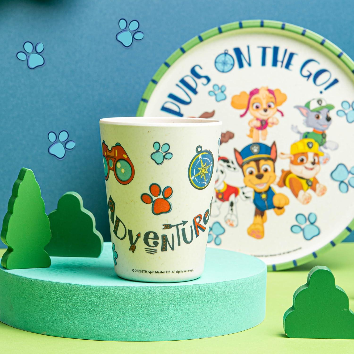 imageZak Designs Bluey Kids Dinnerware Set 3 Pieces Durable and Sustainable Melamine Bamboo Plate Bowl and Tumbler are Perfect For Dinner Time With Family Bluey Bingo Bandit ChilliPAW Patrol Chase Marshall Skye