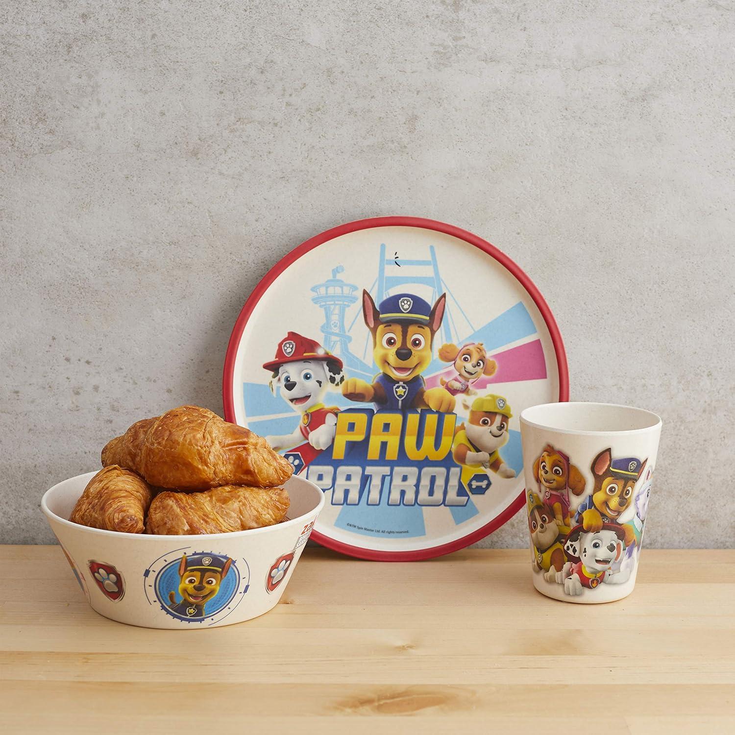 imageZak Designs Bluey Kids Dinnerware Set 3 Pieces Durable and Sustainable Melamine Bamboo Plate Bowl and Tumbler are Perfect For Dinner Time With Family Bluey Bingo Bandit ChilliPaw Patrol