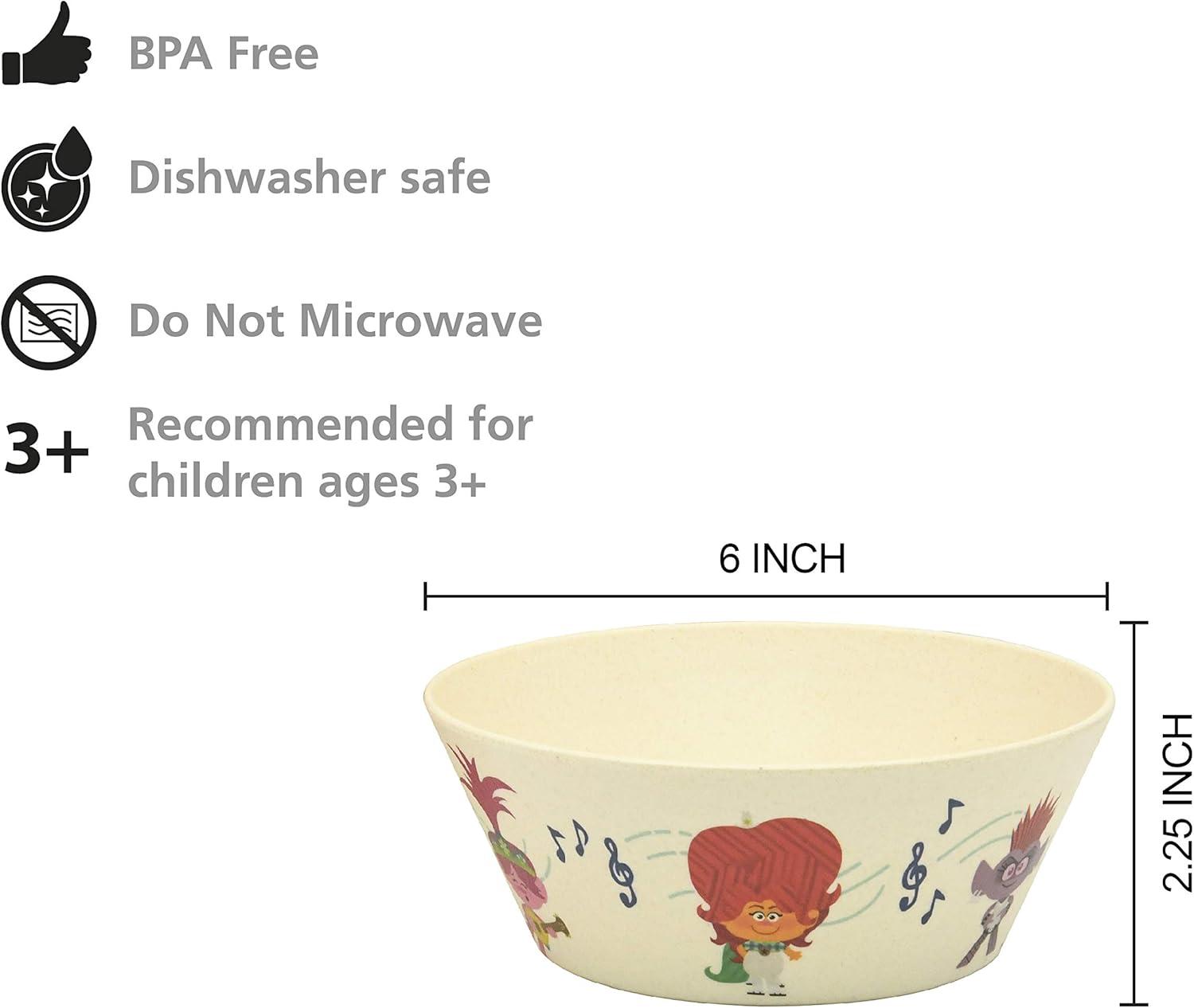 imageZak Designs Bluey Kids Dinnerware Set 3 Pieces Durable and Sustainable Melamine Bamboo Plate Bowl and Tumbler are Perfect For Dinner Time With Family Bluey Bingo Bandit ChilliDreamWorks Trolls World Tour