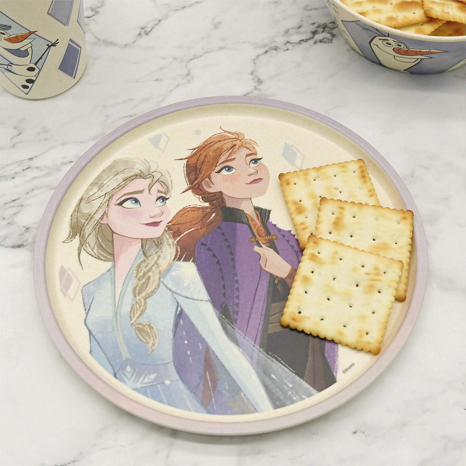 imageZak Designs Bluey Kids Dinnerware Set 3 Pieces Durable and Sustainable Melamine Bamboo Plate Bowl and Tumbler are Perfect For Dinner Time With Family Bluey Bingo Bandit ChilliDisney Frozen 2