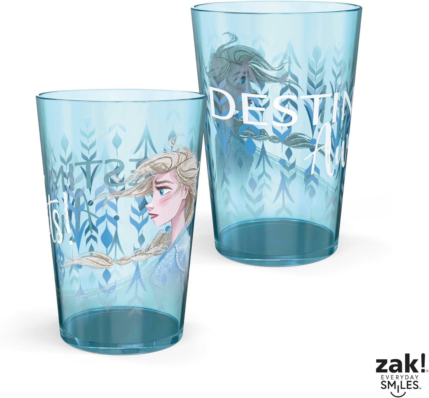imageZak Designs Bluey Nesting Tumbler Set Includes Durable Plastic Cups with Variety Artwork Fun Drinkware is Perfect for Kids 145 oz 4Pack NonBPAAnna Elsa Olaf