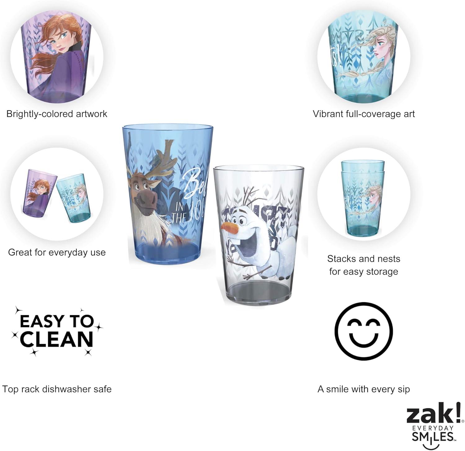 imageZak Designs Bluey Nesting Tumbler Set Includes Durable Plastic Cups with Variety Artwork Fun Drinkware is Perfect for Kids 145 oz 4Pack NonBPAAnna Elsa Olaf