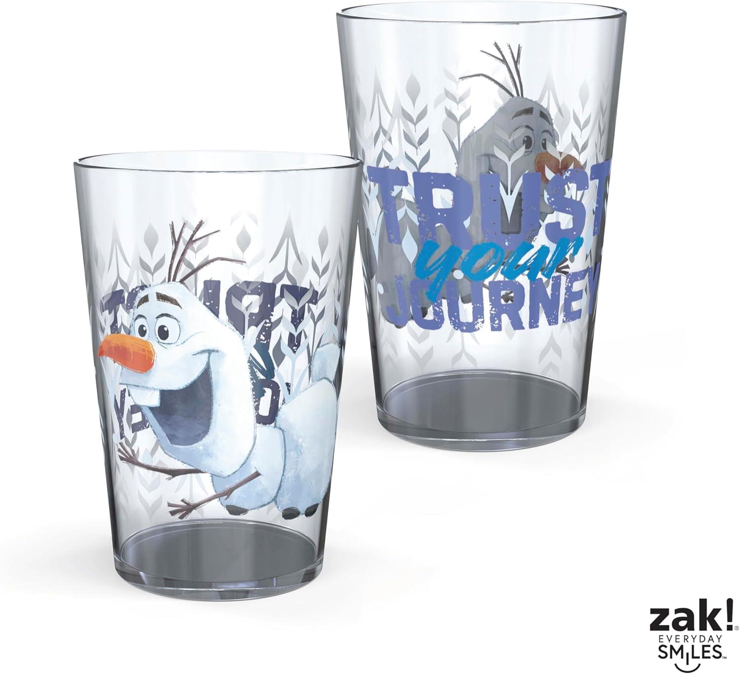 imageZak Designs Bluey Nesting Tumbler Set Includes Durable Plastic Cups with Variety Artwork Fun Drinkware is Perfect for Kids 145 oz 4Pack NonBPAAnna Elsa Olaf