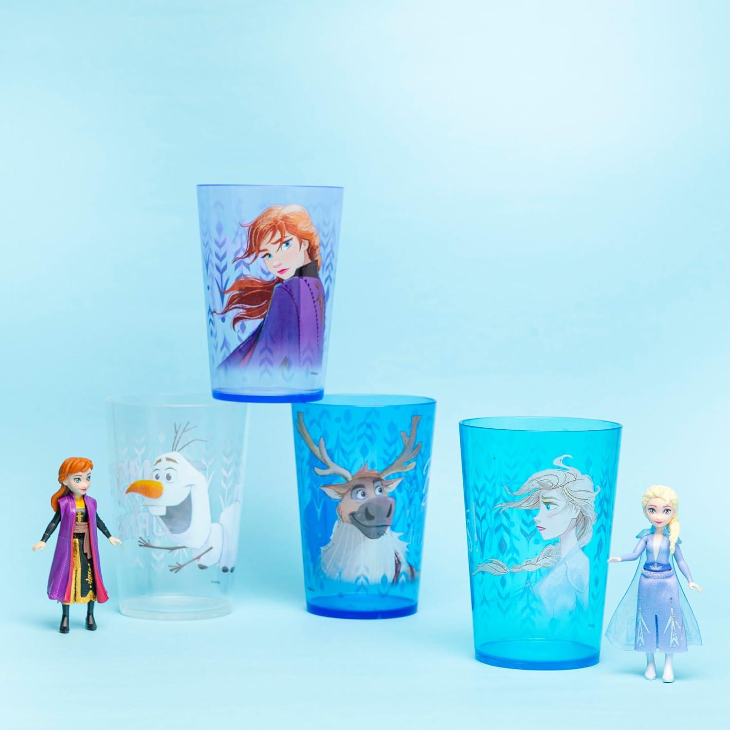 imageZak Designs Bluey Nesting Tumbler Set Includes Durable Plastic Cups with Variety Artwork Fun Drinkware is Perfect for Kids 145 oz 4Pack NonBPAAnna Elsa Olaf