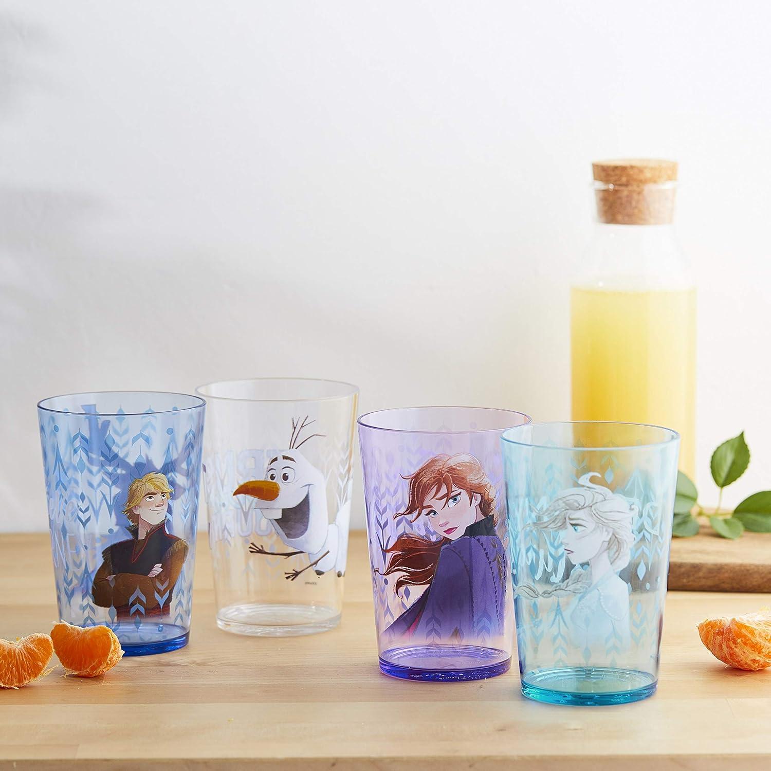 imageZak Designs Bluey Nesting Tumbler Set Includes Durable Plastic Cups with Variety Artwork Fun Drinkware is Perfect for Kids 145 oz 4Pack NonBPAAnna Elsa Olaf