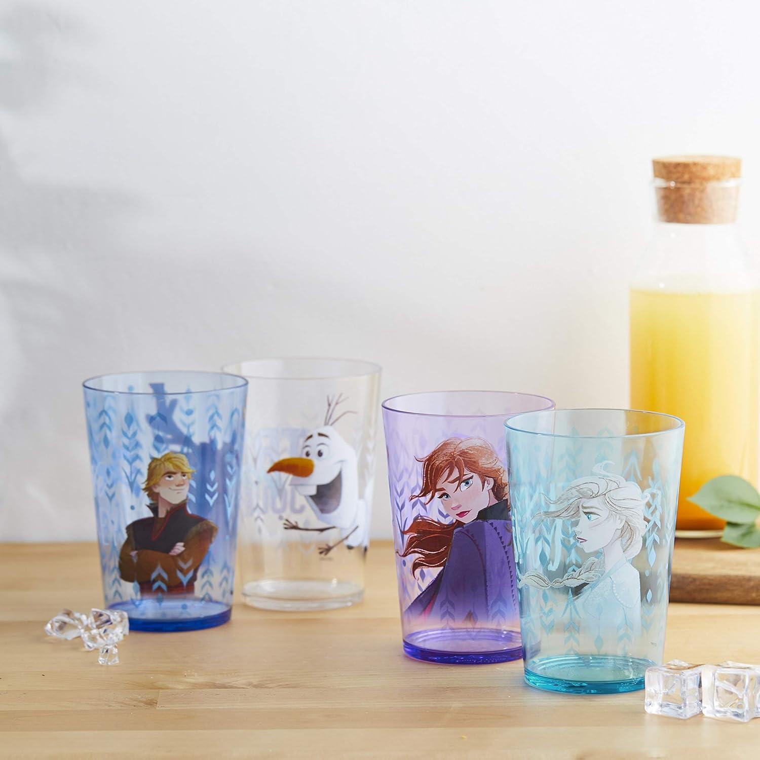 imageZak Designs Bluey Nesting Tumbler Set Includes Durable Plastic Cups with Variety Artwork Fun Drinkware is Perfect for Kids 145 oz 4Pack NonBPAAnna Elsa Olaf