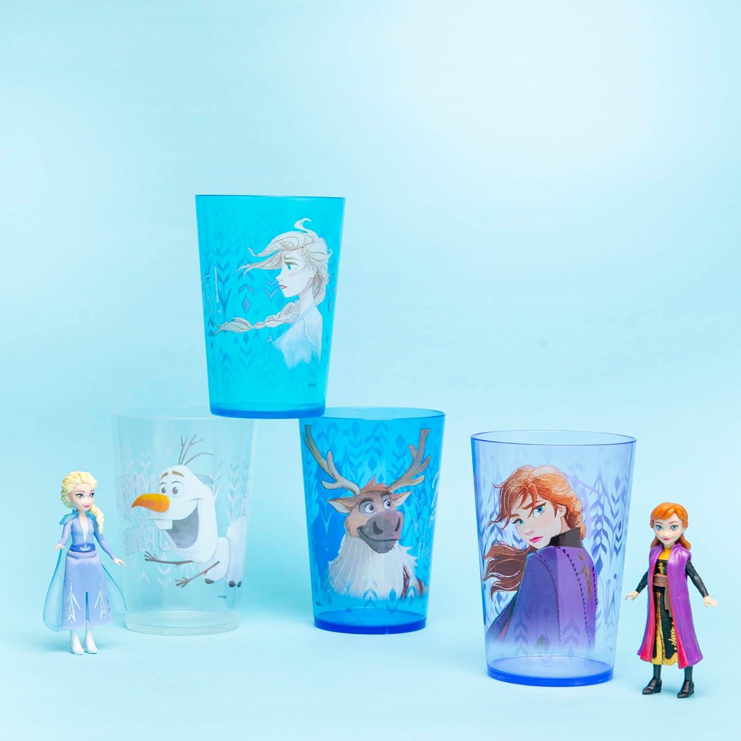 imageZak Designs Bluey Nesting Tumbler Set Includes Durable Plastic Cups with Variety Artwork Fun Drinkware is Perfect for Kids 145 oz 4Pack NonBPAAnna Elsa Olaf