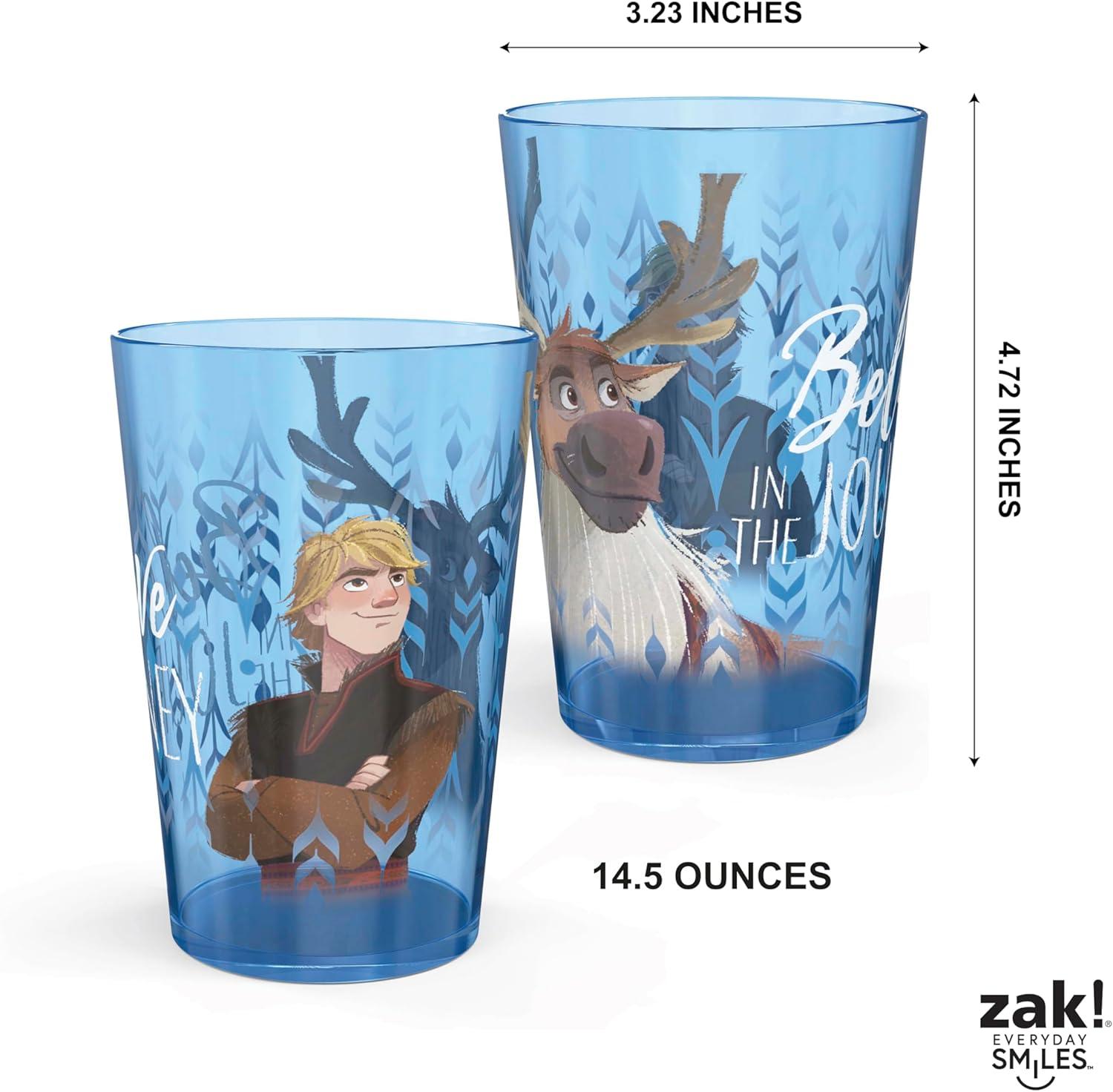imageZak Designs Bluey Nesting Tumbler Set Includes Durable Plastic Cups with Variety Artwork Fun Drinkware is Perfect for Kids 145 oz 4Pack NonBPAAnna Elsa Olaf