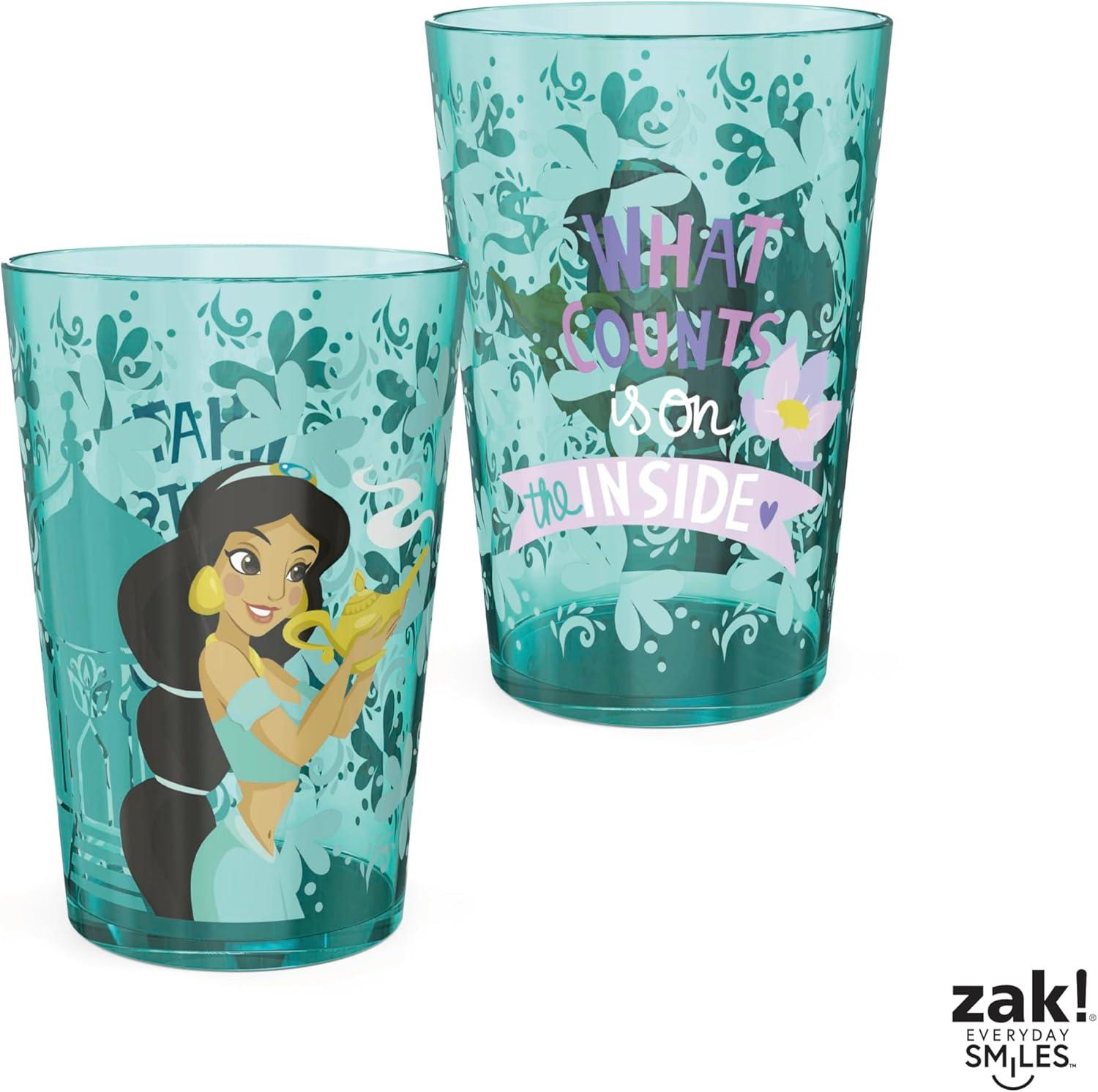 imageZak Designs Bluey Nesting Tumbler Set Includes Durable Plastic Cups with Variety Artwork Fun Drinkware is Perfect for Kids 145 oz 4Pack NonBPABelle Jasmine Ariel