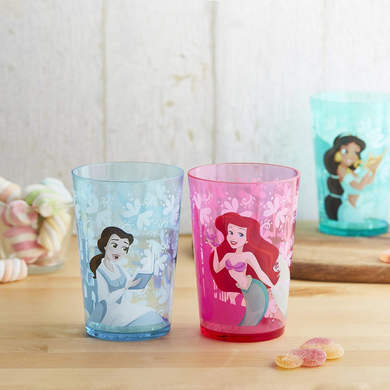 imageZak Designs Bluey Nesting Tumbler Set Includes Durable Plastic Cups with Variety Artwork Fun Drinkware is Perfect for Kids 145 oz 4Pack NonBPABelle Jasmine Ariel