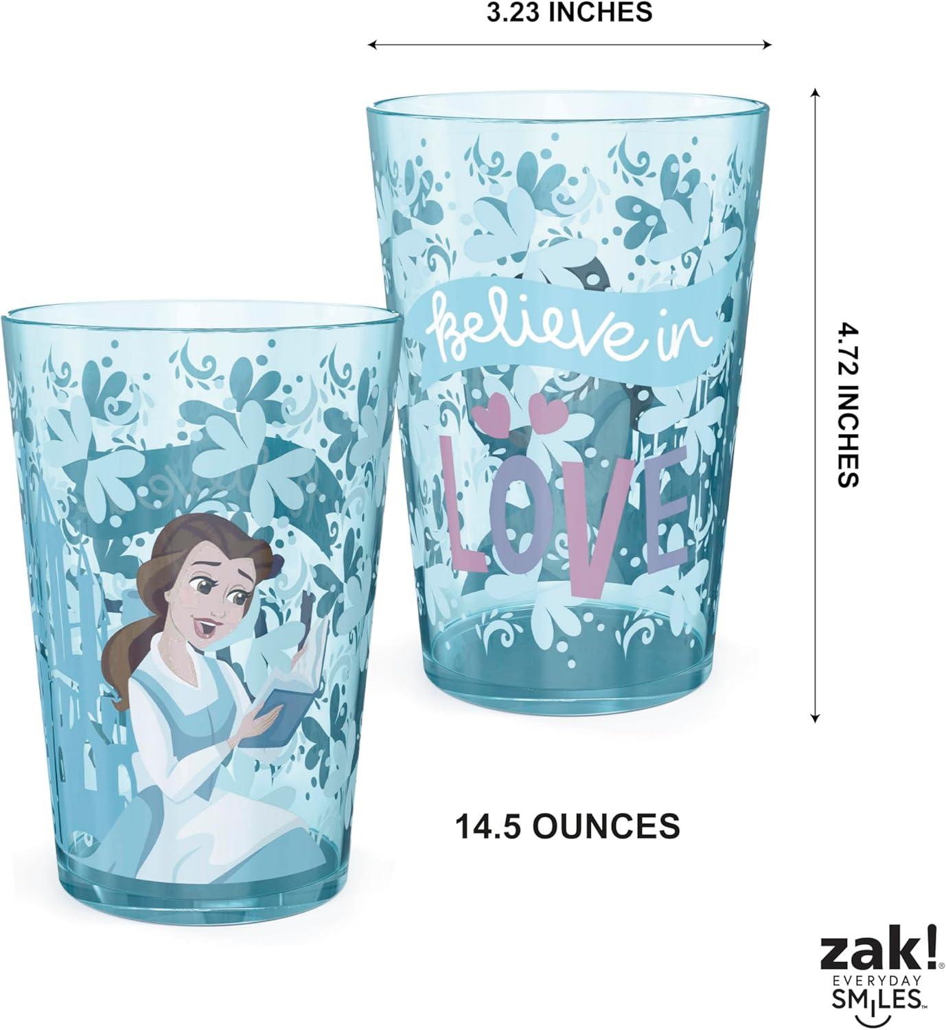 imageZak Designs Bluey Nesting Tumbler Set Includes Durable Plastic Cups with Variety Artwork Fun Drinkware is Perfect for Kids 145 oz 4Pack NonBPABelle Jasmine Ariel