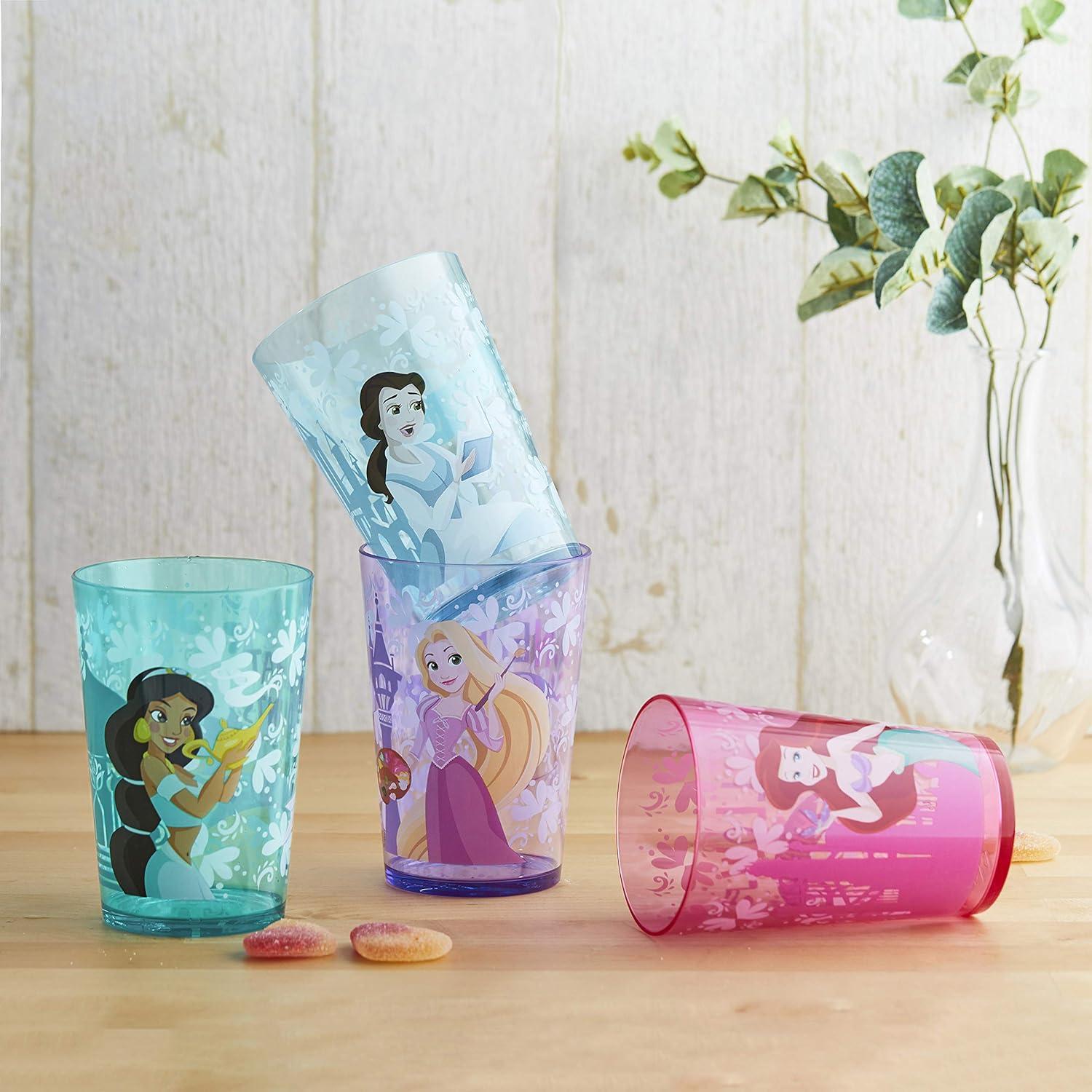 imageZak Designs Bluey Nesting Tumbler Set Includes Durable Plastic Cups with Variety Artwork Fun Drinkware is Perfect for Kids 145 oz 4Pack NonBPABelle Jasmine Ariel