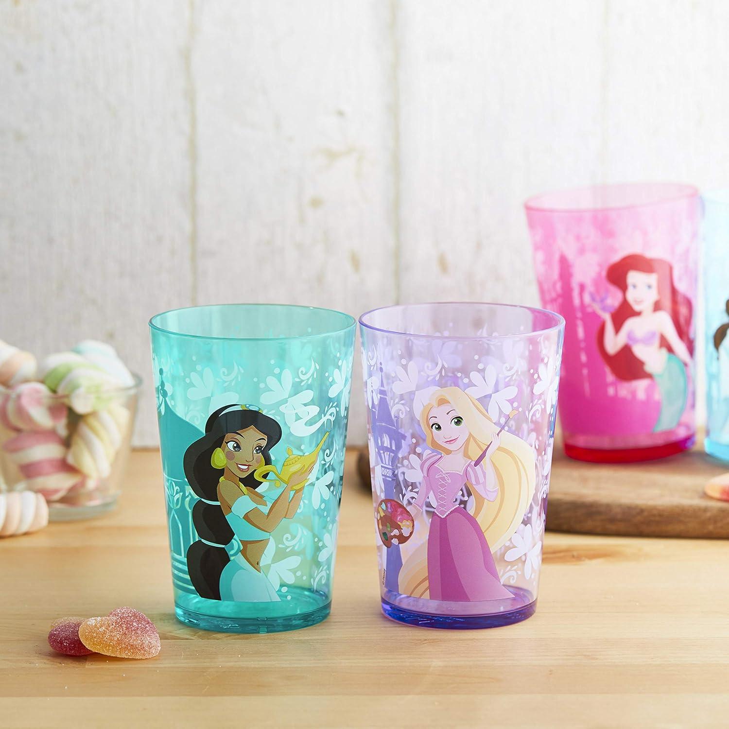 imageZak Designs Bluey Nesting Tumbler Set Includes Durable Plastic Cups with Variety Artwork Fun Drinkware is Perfect for Kids 145 oz 4Pack NonBPABelle Jasmine Ariel