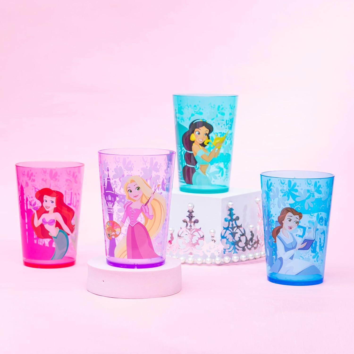 imageZak Designs Bluey Nesting Tumbler Set Includes Durable Plastic Cups with Variety Artwork Fun Drinkware is Perfect for Kids 145 oz 4Pack NonBPABelle Jasmine Ariel
