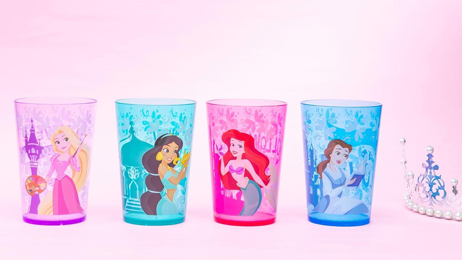 imageZak Designs Bluey Nesting Tumbler Set Includes Durable Plastic Cups with Variety Artwork Fun Drinkware is Perfect for Kids 145 oz 4Pack NonBPABelle Jasmine Ariel