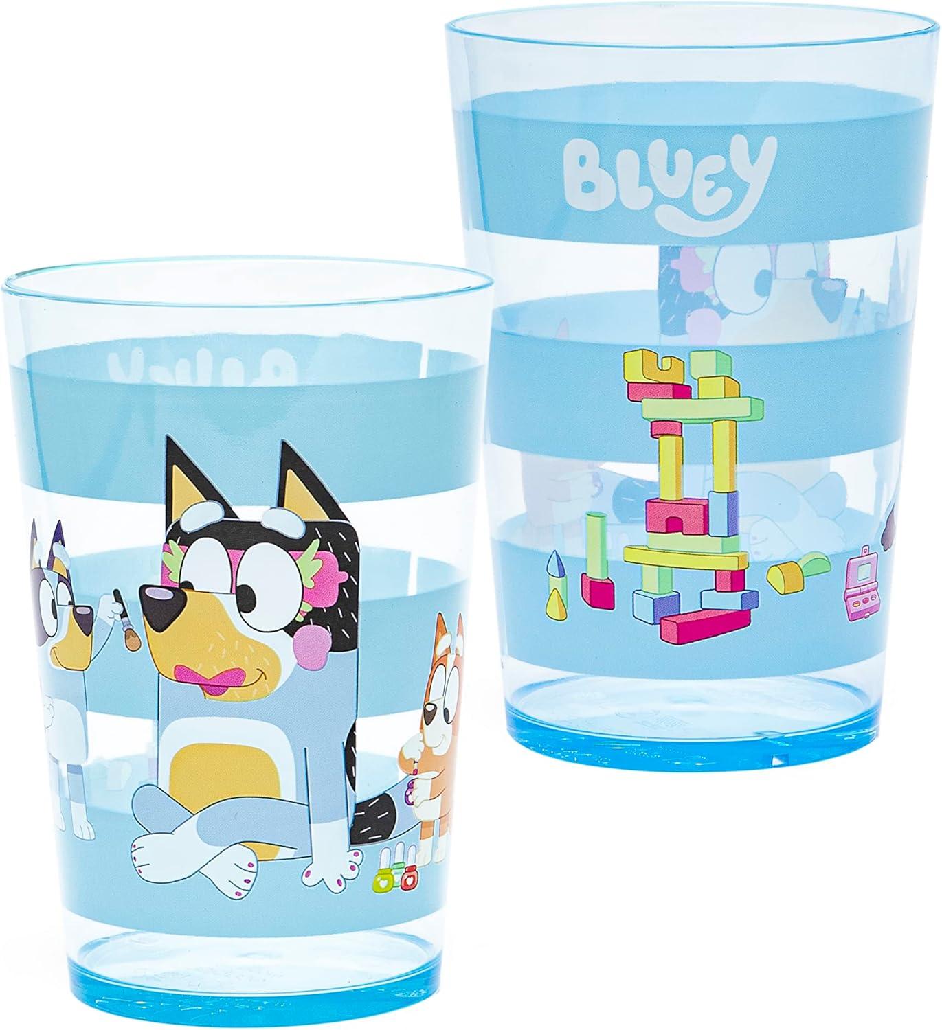 imageZak Designs Bluey Nesting Tumbler Set Includes Durable Plastic Cups with Variety Artwork Fun Drinkware is Perfect for Kids 145 oz 4Pack NonBPABluey