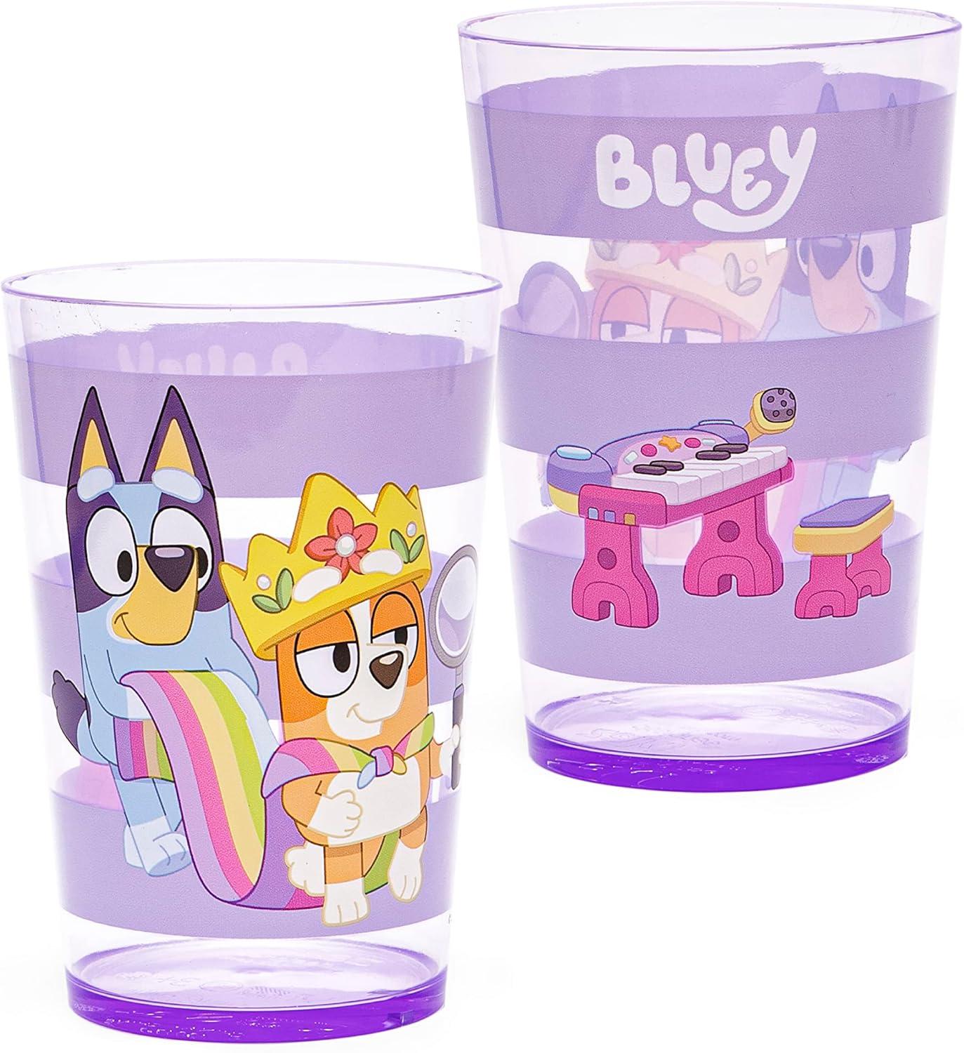 imageZak Designs Bluey Nesting Tumbler Set Includes Durable Plastic Cups with Variety Artwork Fun Drinkware is Perfect for Kids 145 oz 4Pack NonBPABluey