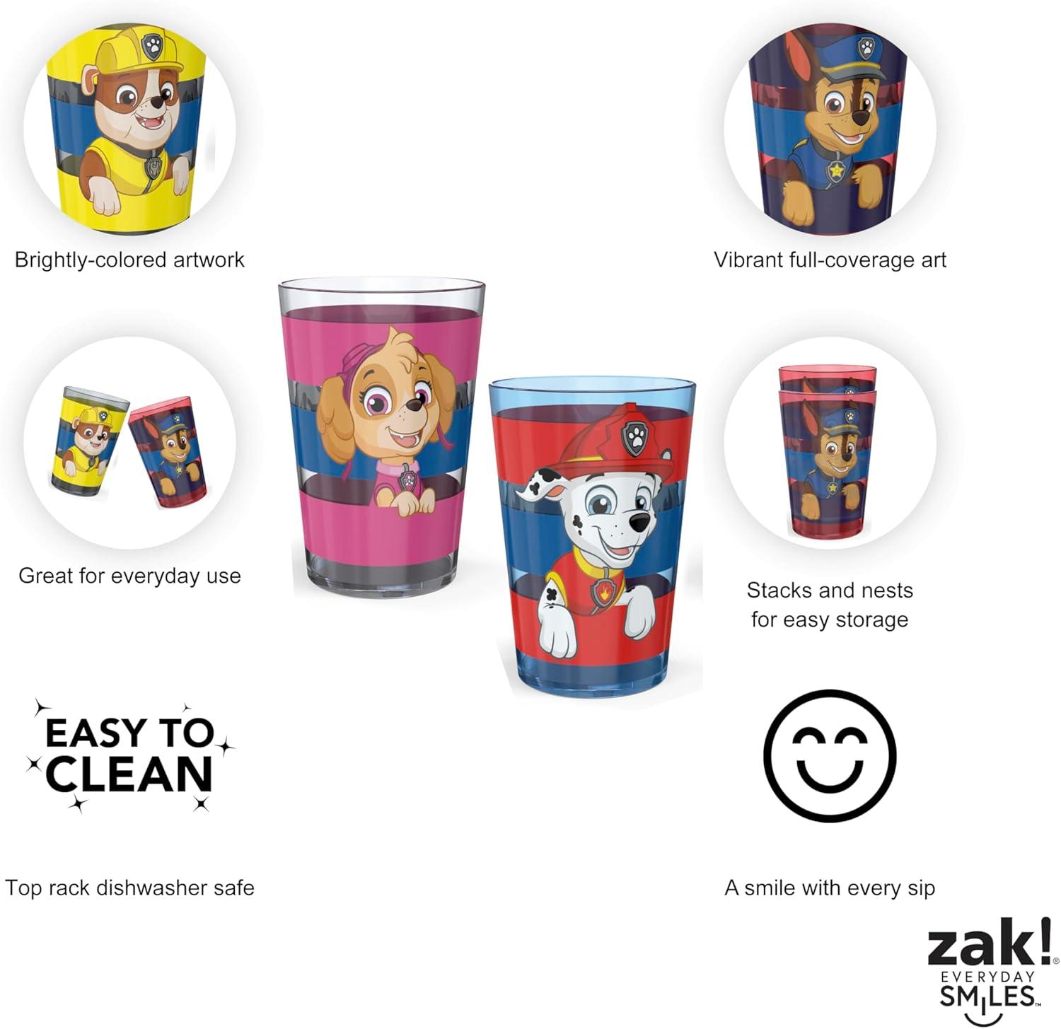 imageZak Designs Bluey Nesting Tumbler Set Includes Durable Plastic Cups with Variety Artwork Fun Drinkware is Perfect for Kids 145 oz 4Pack NonBPAChase Marshall Skye