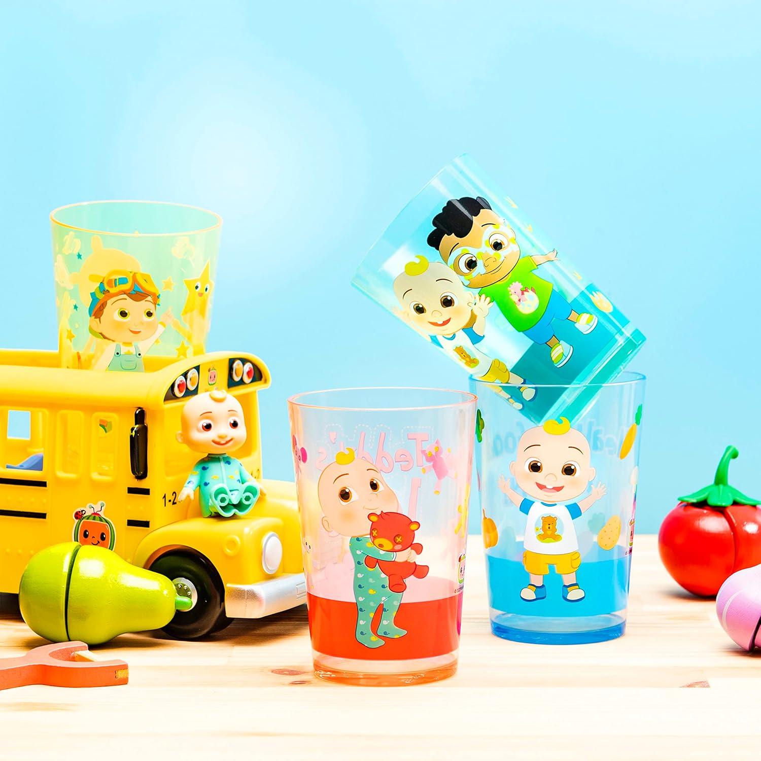 imageZak Designs Bluey Nesting Tumbler Set Includes Durable Plastic Cups with Variety Artwork Fun Drinkware is Perfect for Kids 145 oz 4Pack NonBPACoComelon