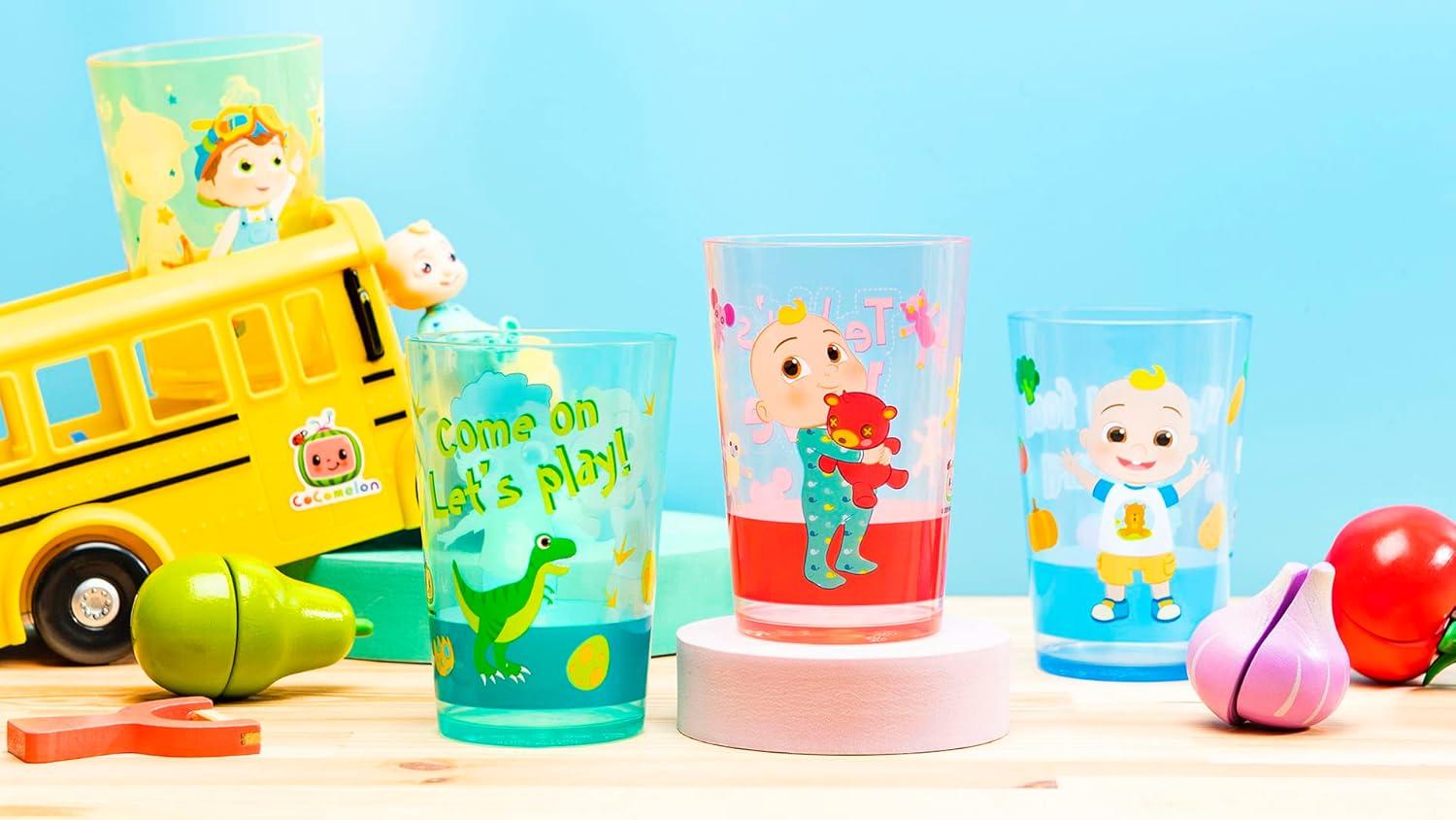 imageZak Designs Bluey Nesting Tumbler Set Includes Durable Plastic Cups with Variety Artwork Fun Drinkware is Perfect for Kids 145 oz 4Pack NonBPACoComelon