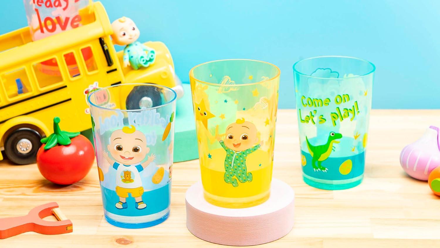 imageZak Designs Bluey Nesting Tumbler Set Includes Durable Plastic Cups with Variety Artwork Fun Drinkware is Perfect for Kids 145 oz 4Pack NonBPACoComelon
