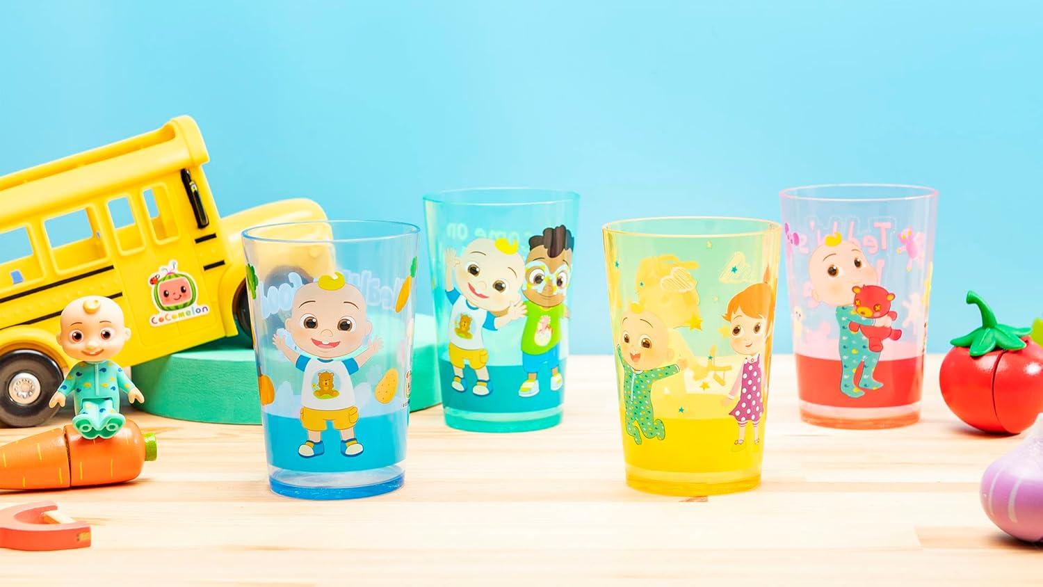 imageZak Designs Bluey Nesting Tumbler Set Includes Durable Plastic Cups with Variety Artwork Fun Drinkware is Perfect for Kids 145 oz 4Pack NonBPACoComelon