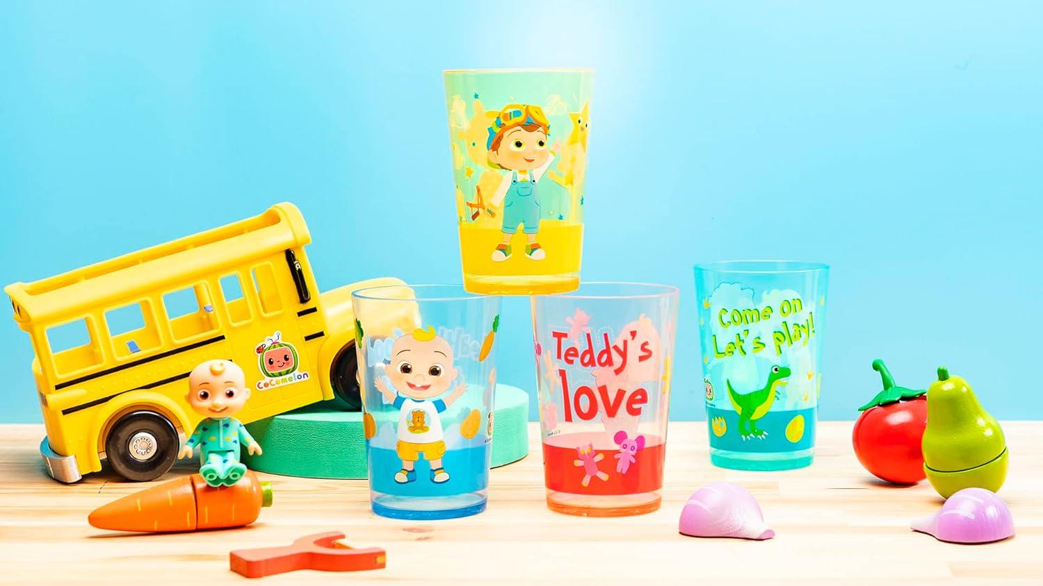 imageZak Designs Bluey Nesting Tumbler Set Includes Durable Plastic Cups with Variety Artwork Fun Drinkware is Perfect for Kids 145 oz 4Pack NonBPACoComelon