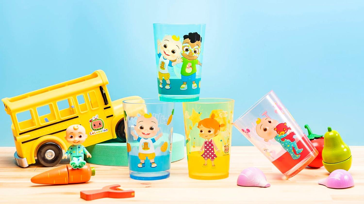 imageZak Designs Bluey Nesting Tumbler Set Includes Durable Plastic Cups with Variety Artwork Fun Drinkware is Perfect for Kids 145 oz 4Pack NonBPACoComelon