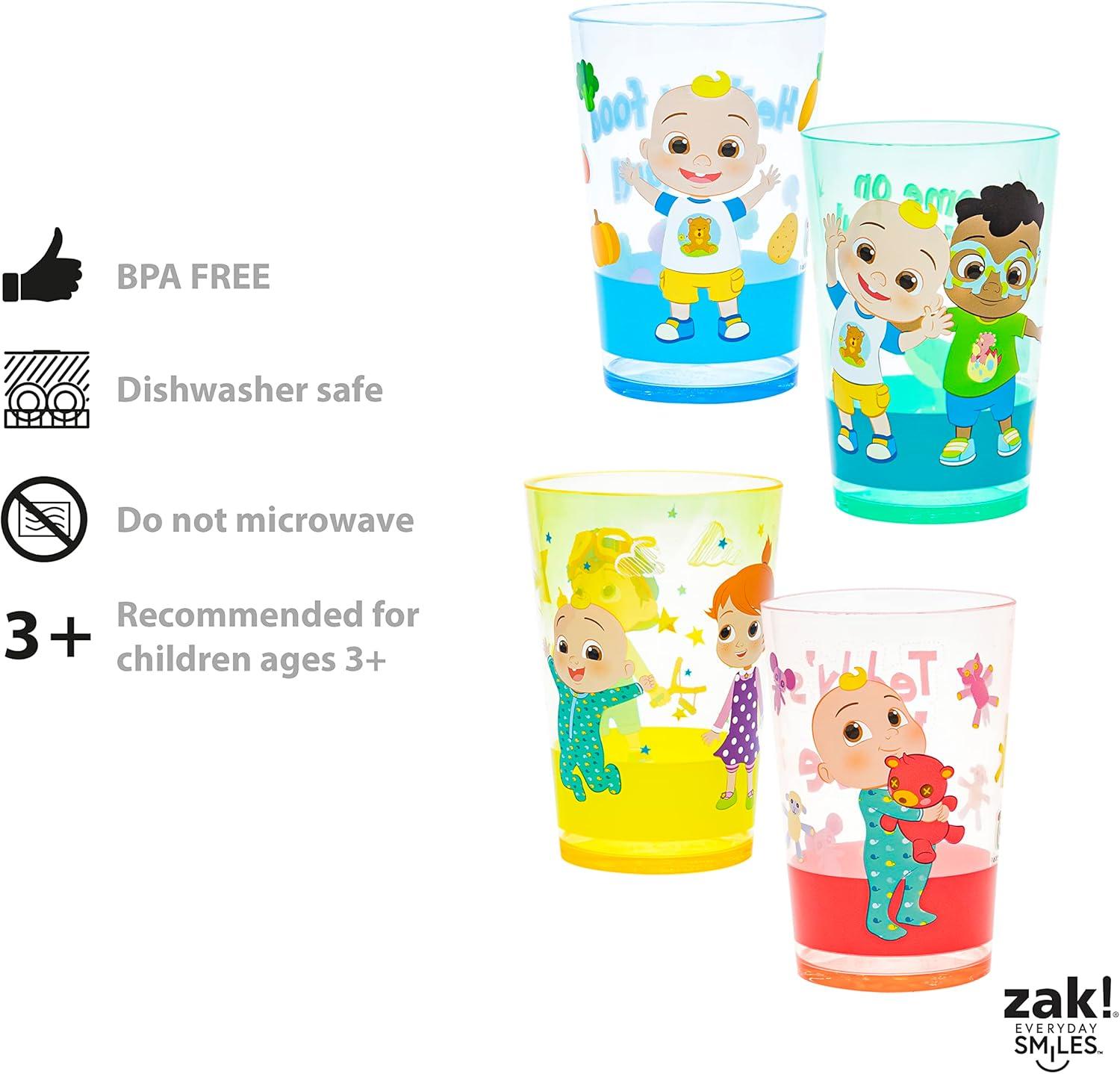 imageZak Designs Bluey Nesting Tumbler Set Includes Durable Plastic Cups with Variety Artwork Fun Drinkware is Perfect for Kids 145 oz 4Pack NonBPACoComelon