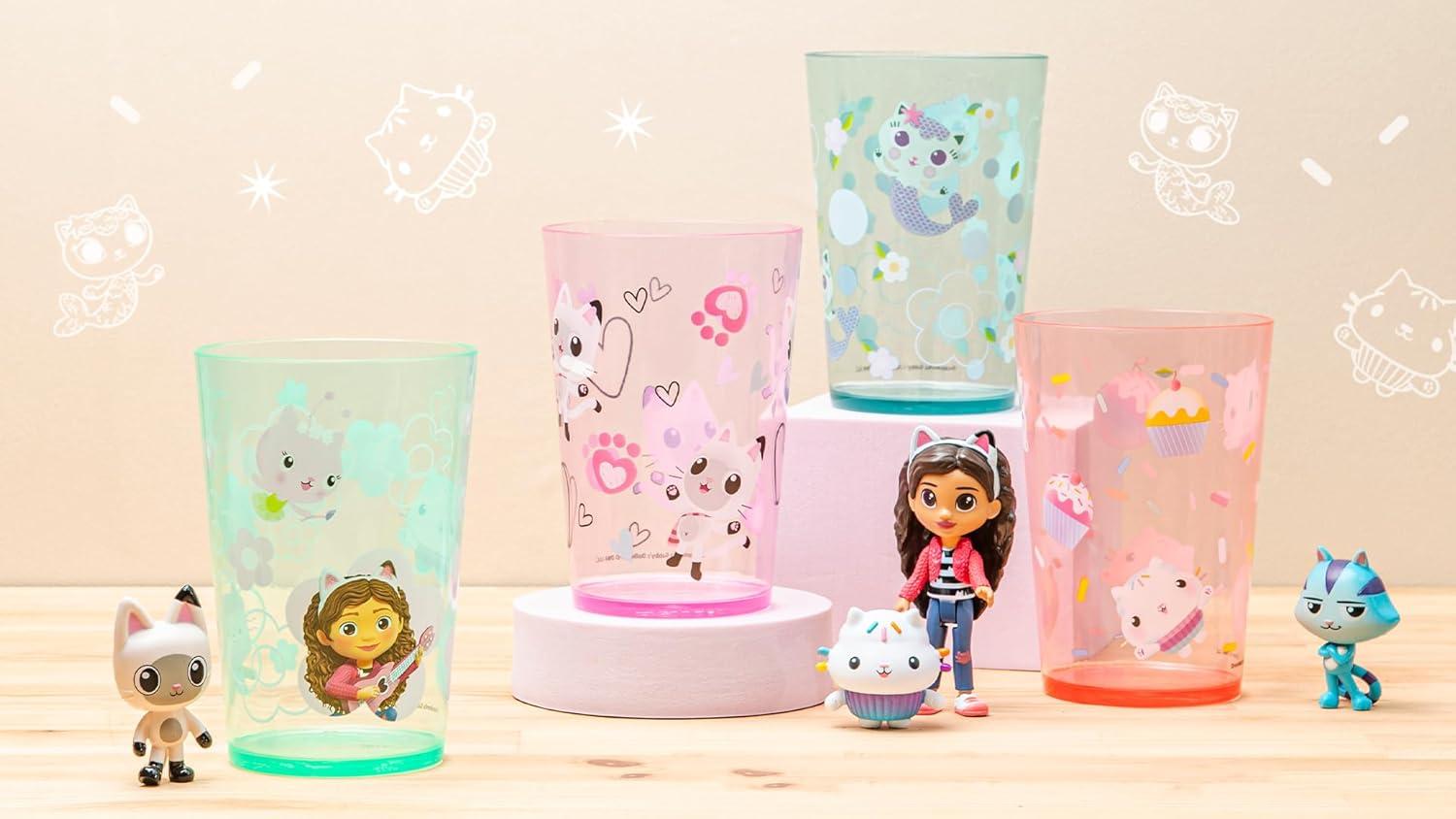 imageZak Designs Bluey Nesting Tumbler Set Includes Durable Plastic Cups with Variety Artwork Fun Drinkware is Perfect for Kids 145 oz 4Pack NonBPAGabbys Dollhouse