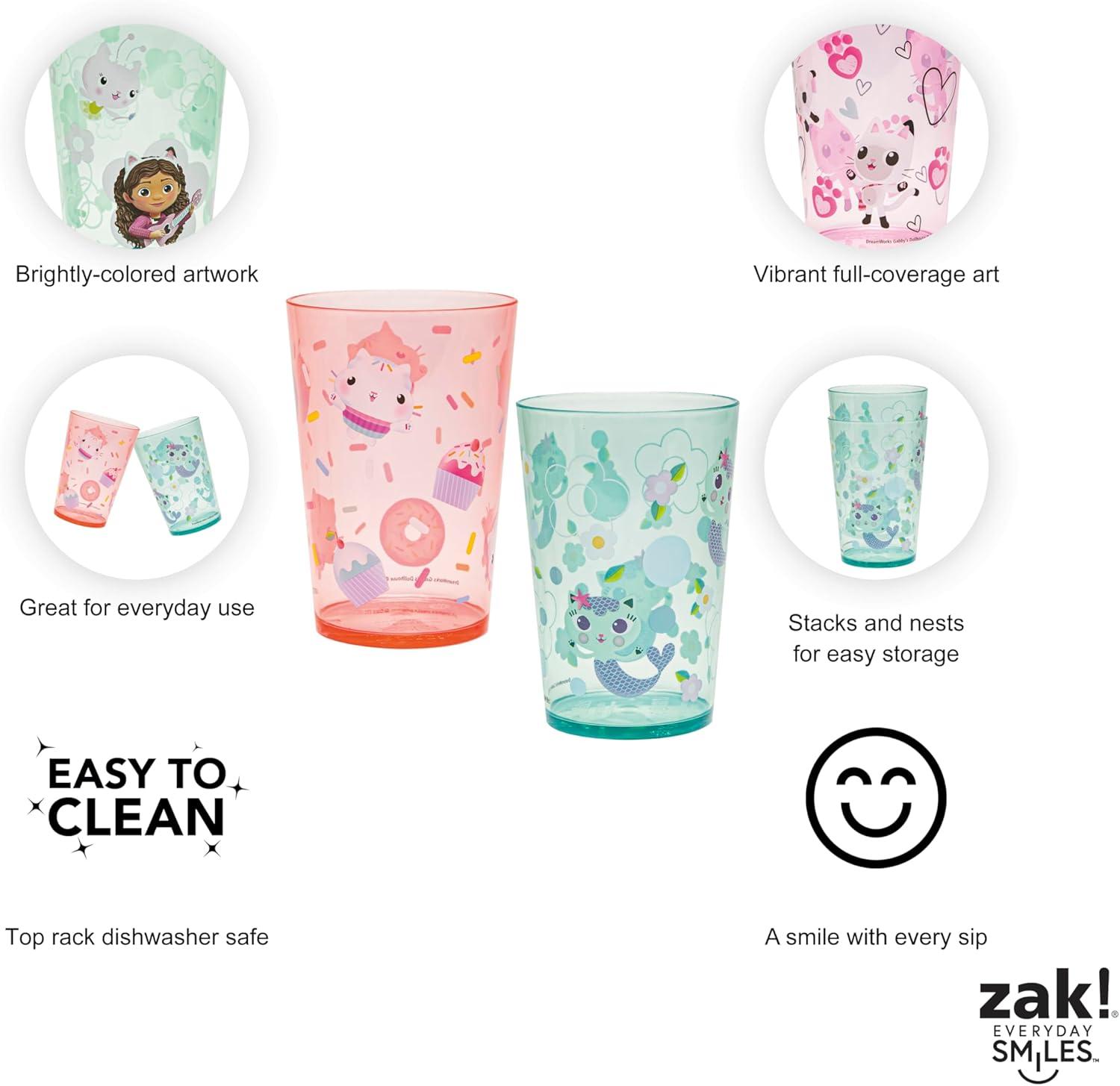 imageZak Designs Bluey Nesting Tumbler Set Includes Durable Plastic Cups with Variety Artwork Fun Drinkware is Perfect for Kids 145 oz 4Pack NonBPAGabbys Dollhouse