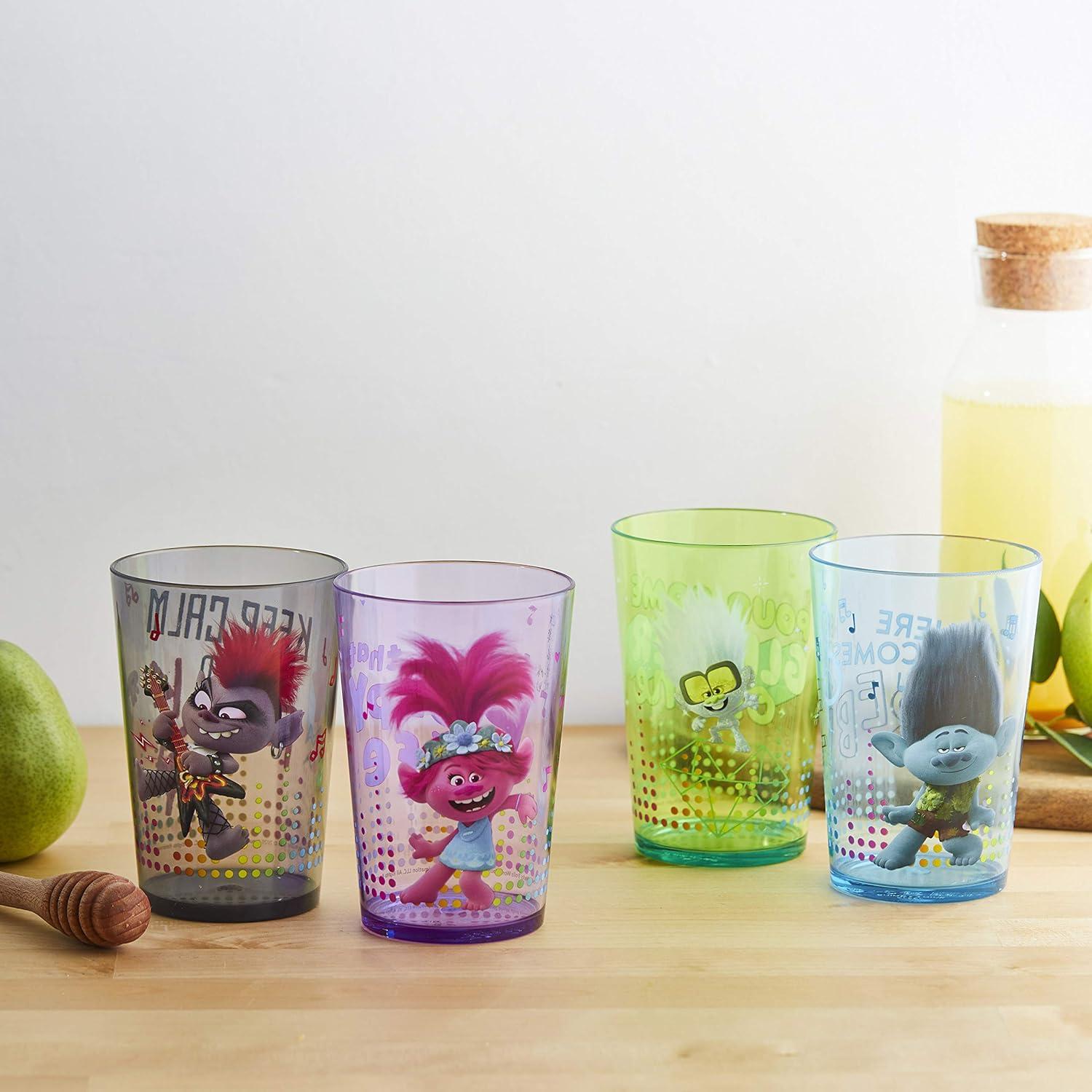 imageZak Designs Bluey Nesting Tumbler Set Includes Durable Plastic Cups with Variety Artwork Fun Drinkware is Perfect for Kids 145 oz 4Pack NonBPAPoppy Friends