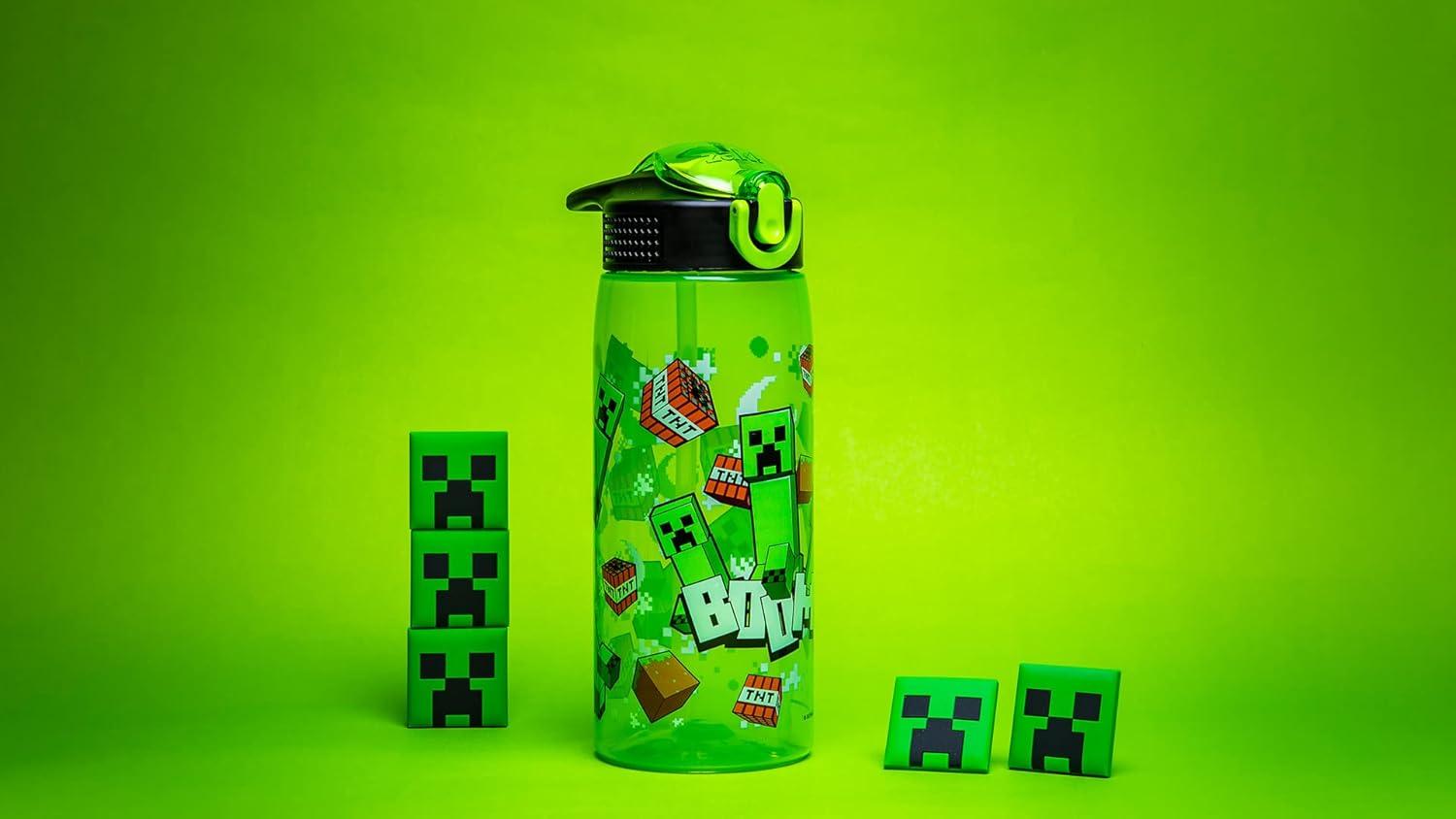 imageZak Designs Bluey Sage Kids Water Bottle For School or Travel 16oz Durable Plastic Water Bottle With Straw Handle and LeakProof PopUp Spout Cover Bluey amp BingoMinecraft